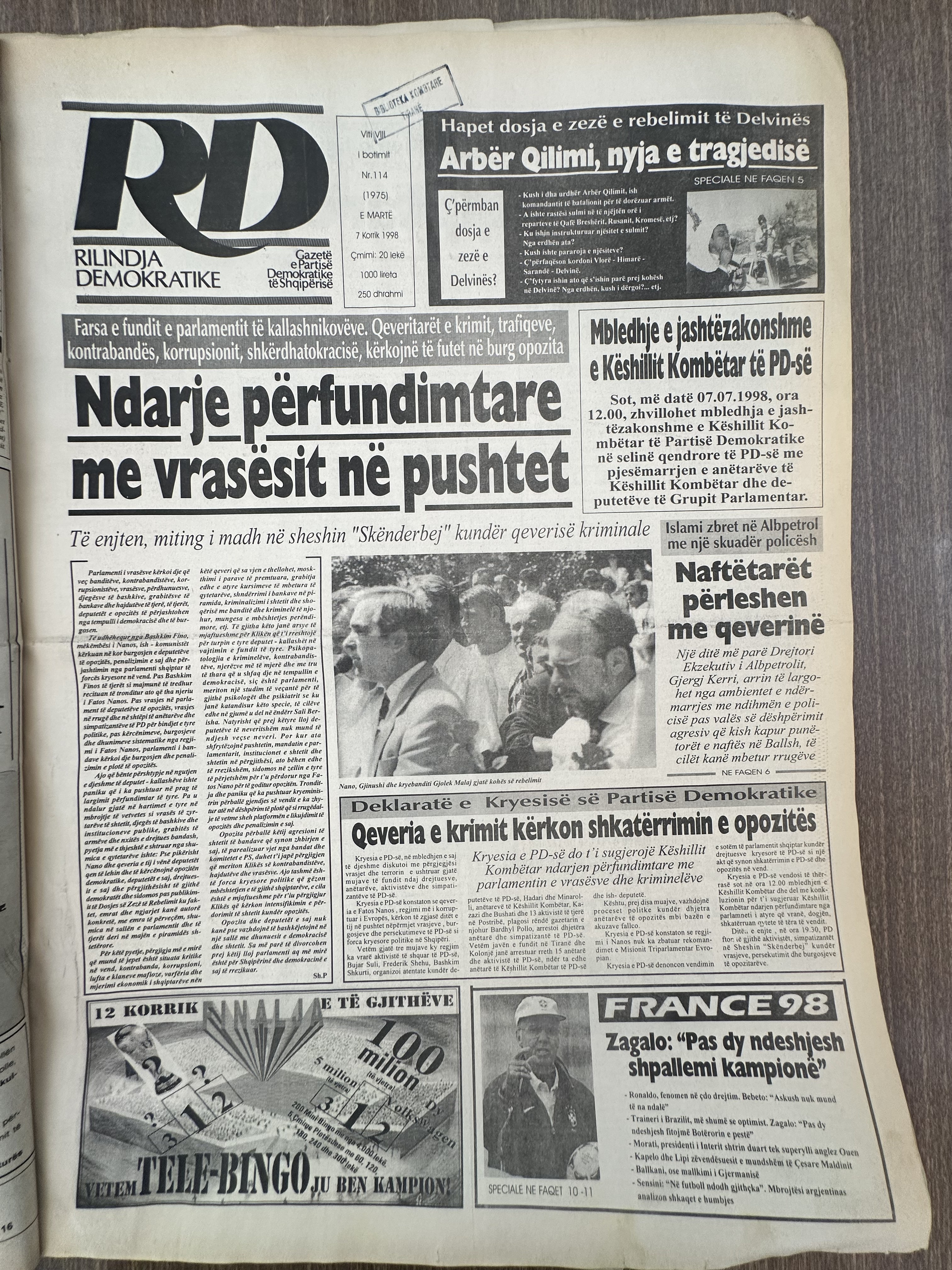 Rilindja Demokratike 1998-07-07