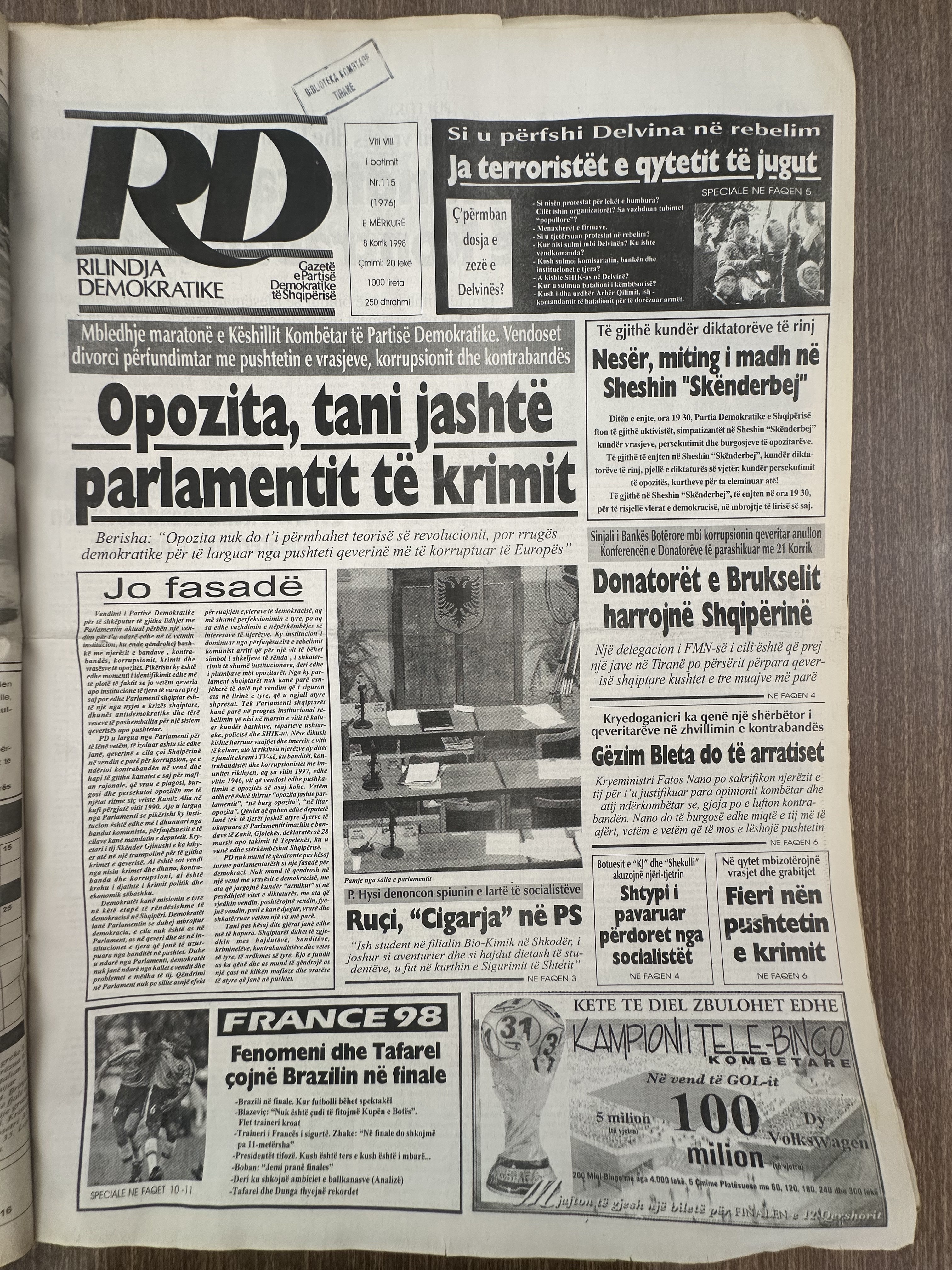Rilindja Demokratike 1998-07-08