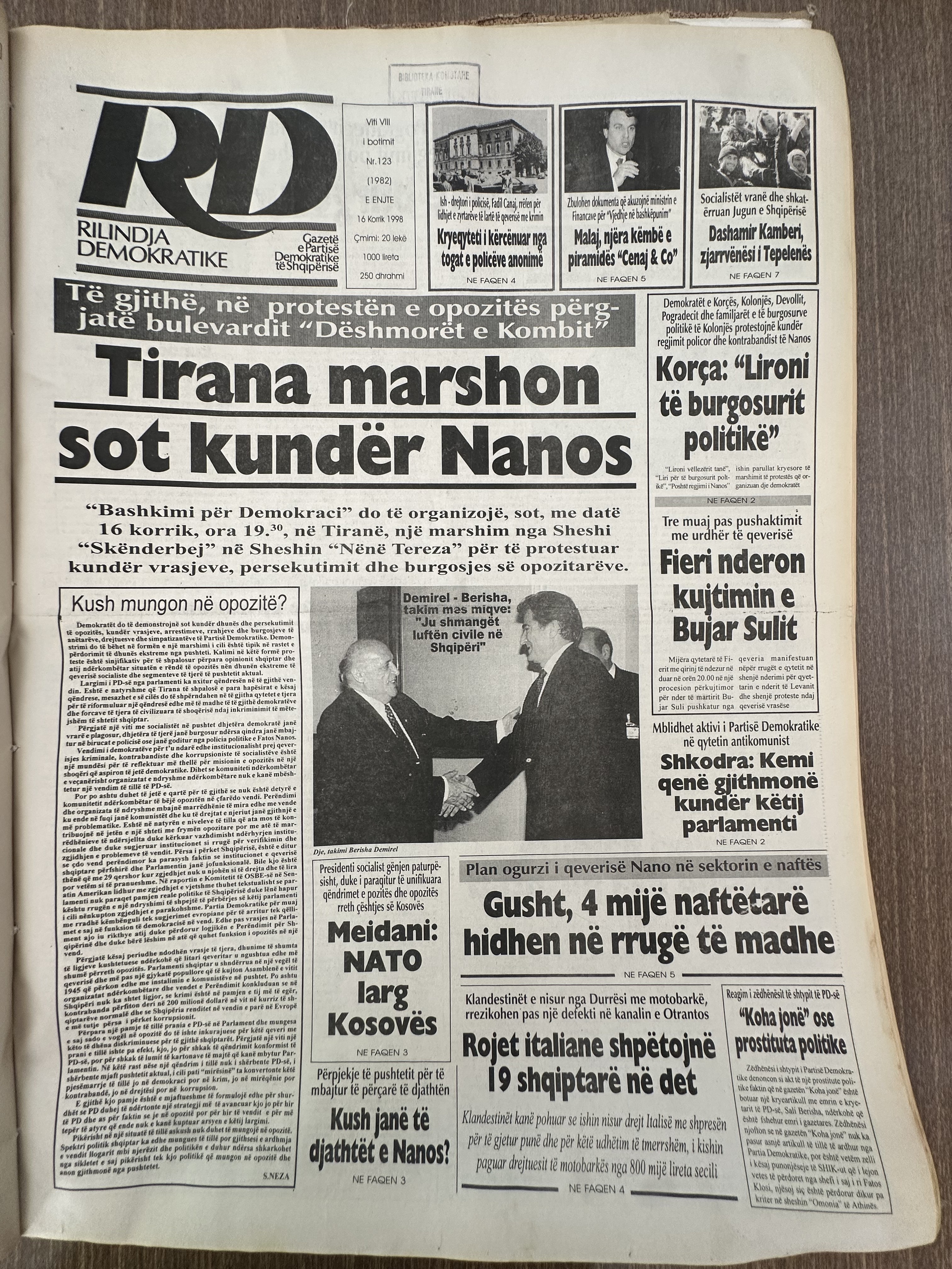 Rilindja Demokratike 1998-07-16