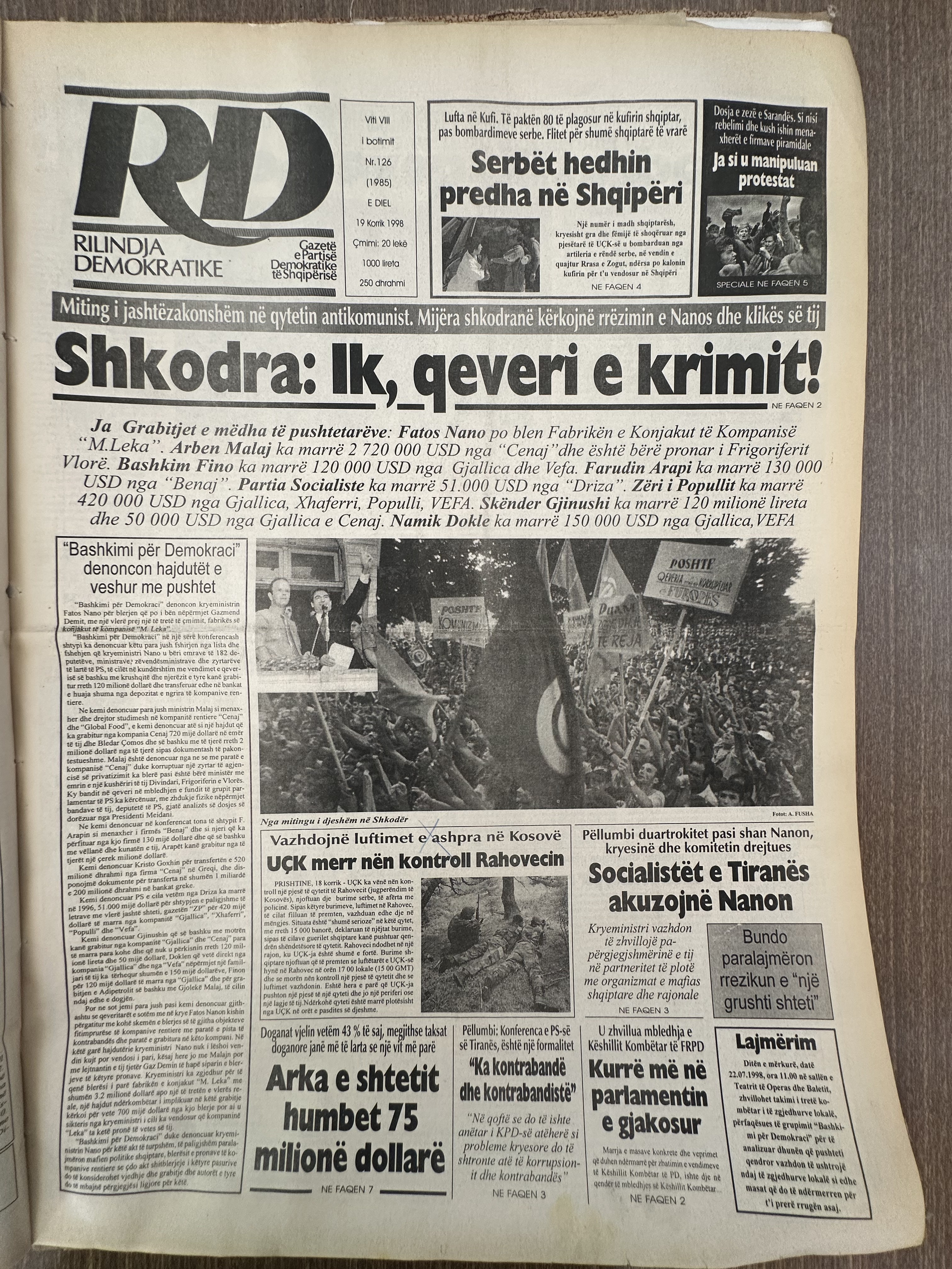Rilindja Demokratike 1998-07-19