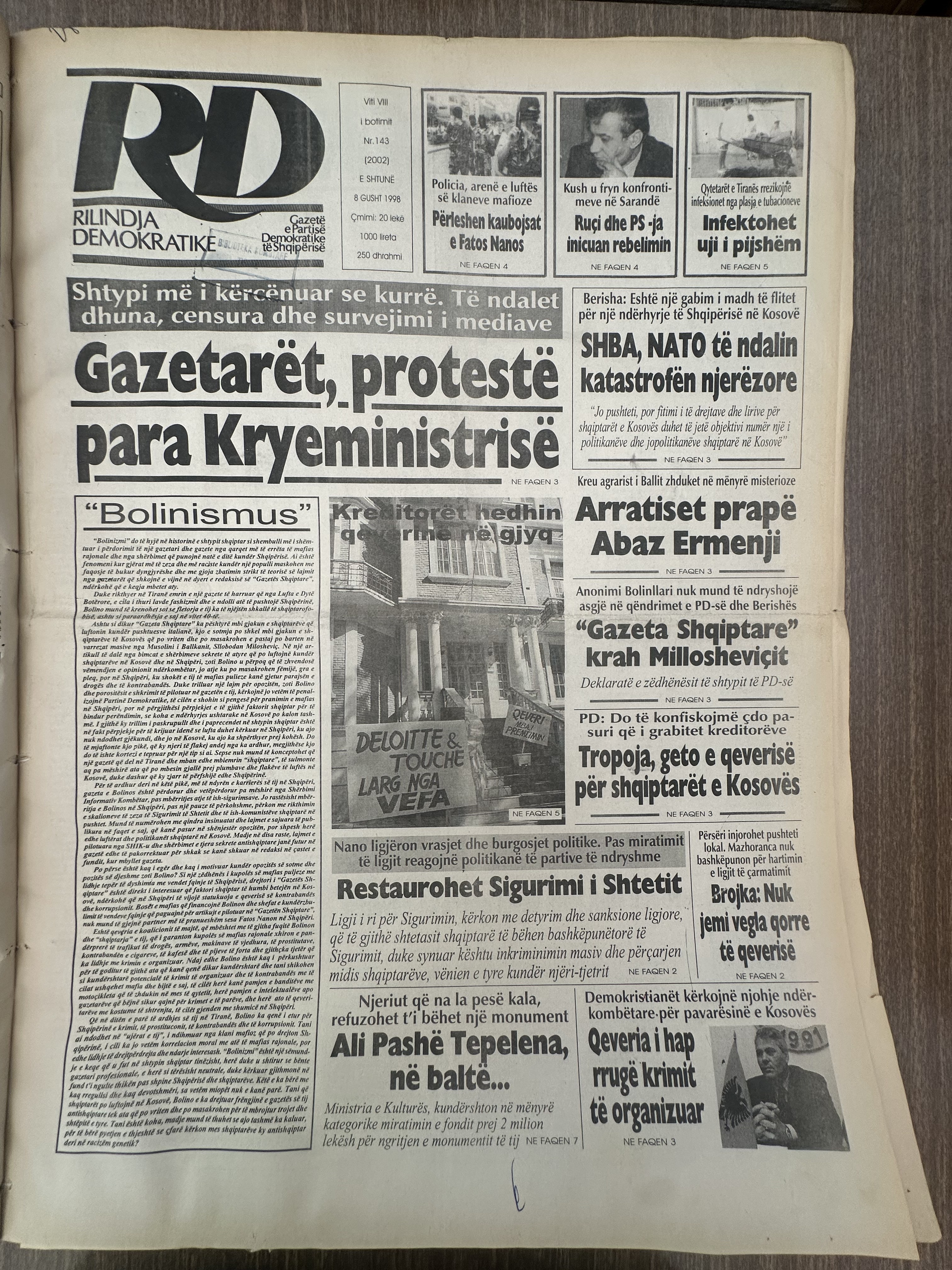 Rilindja Demokratike 1998-08-08
