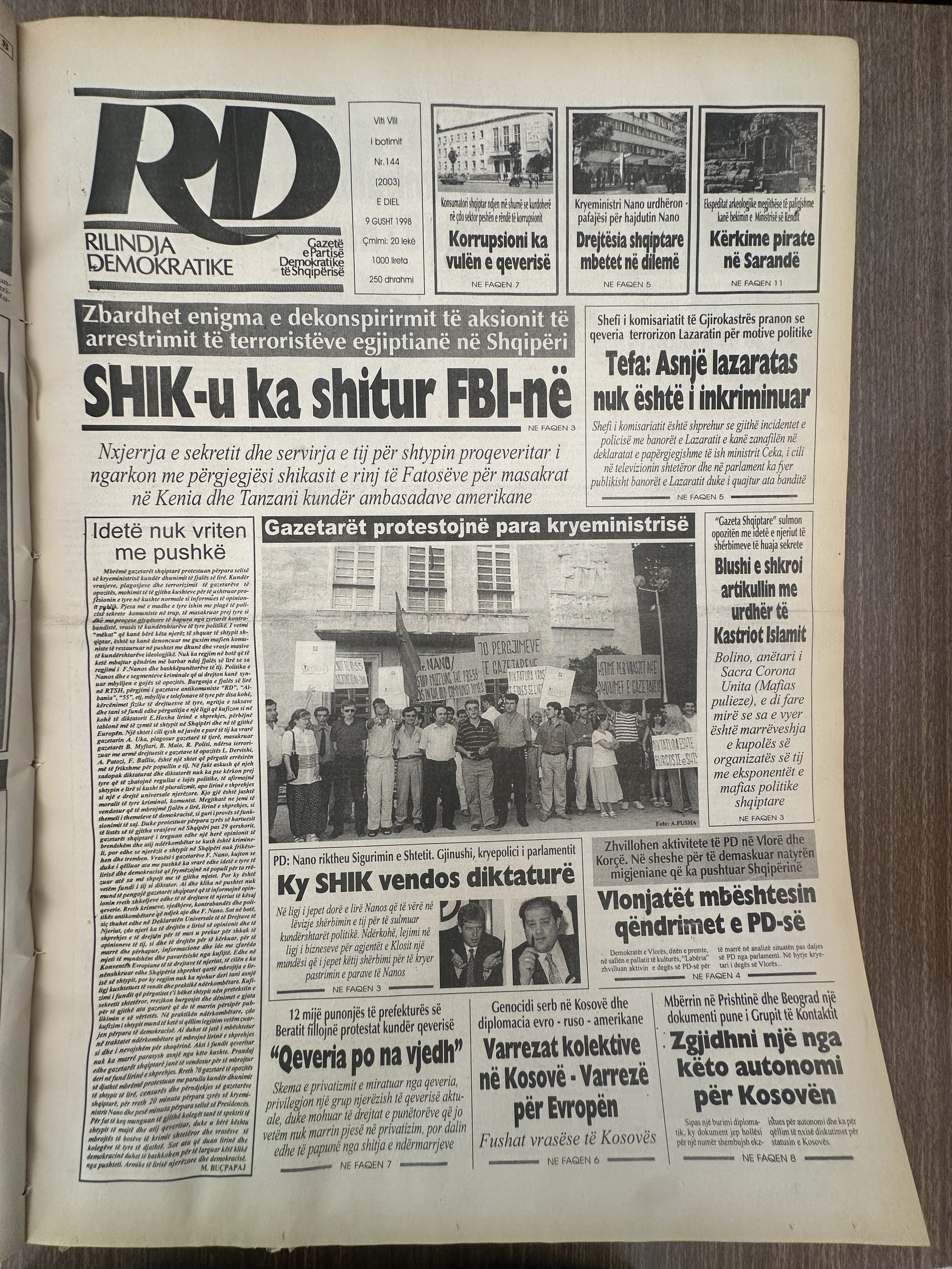 Rilindja Demokratike 1998-08-09