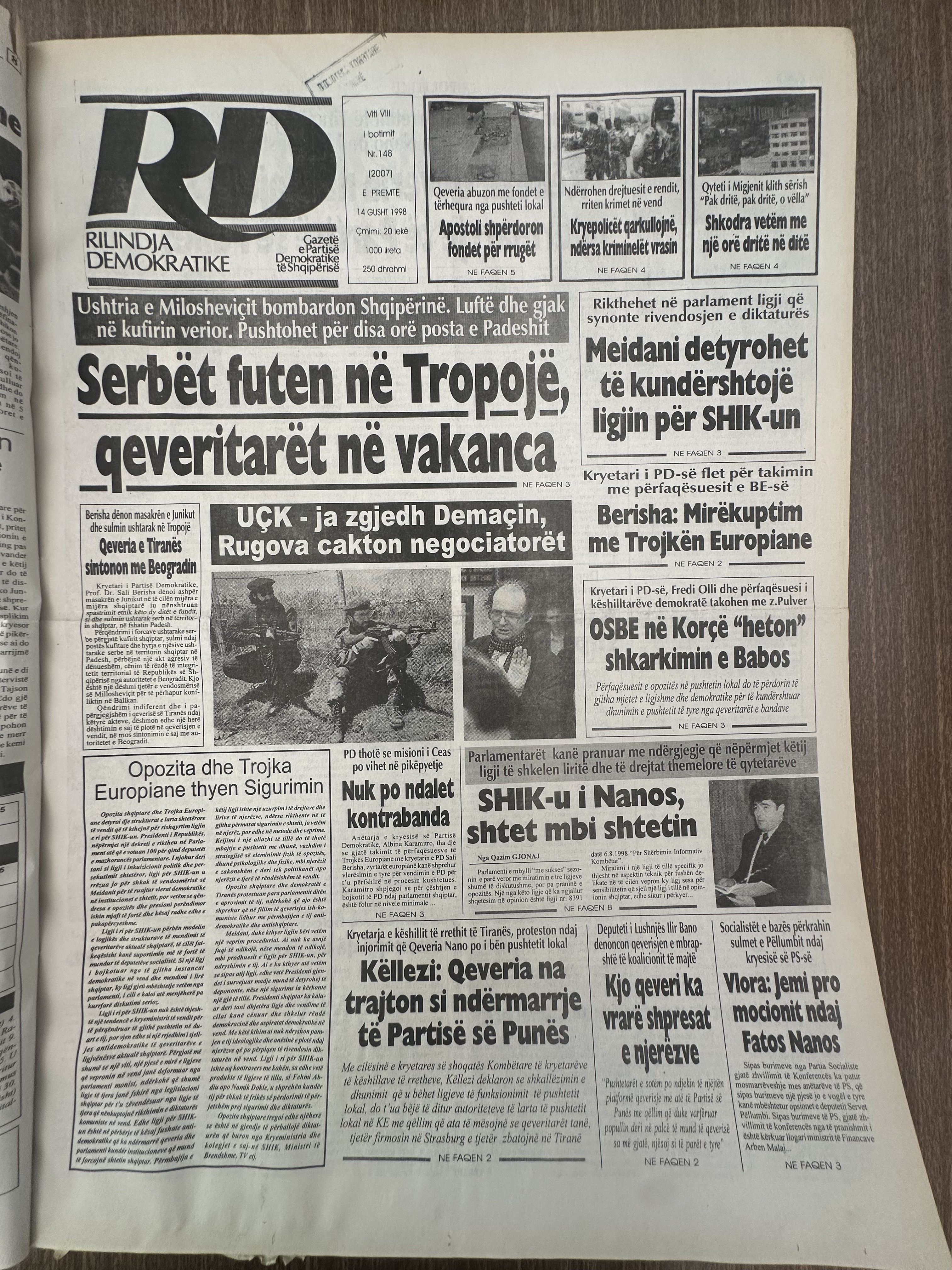 Rilindja Demokratike 1998-08-14