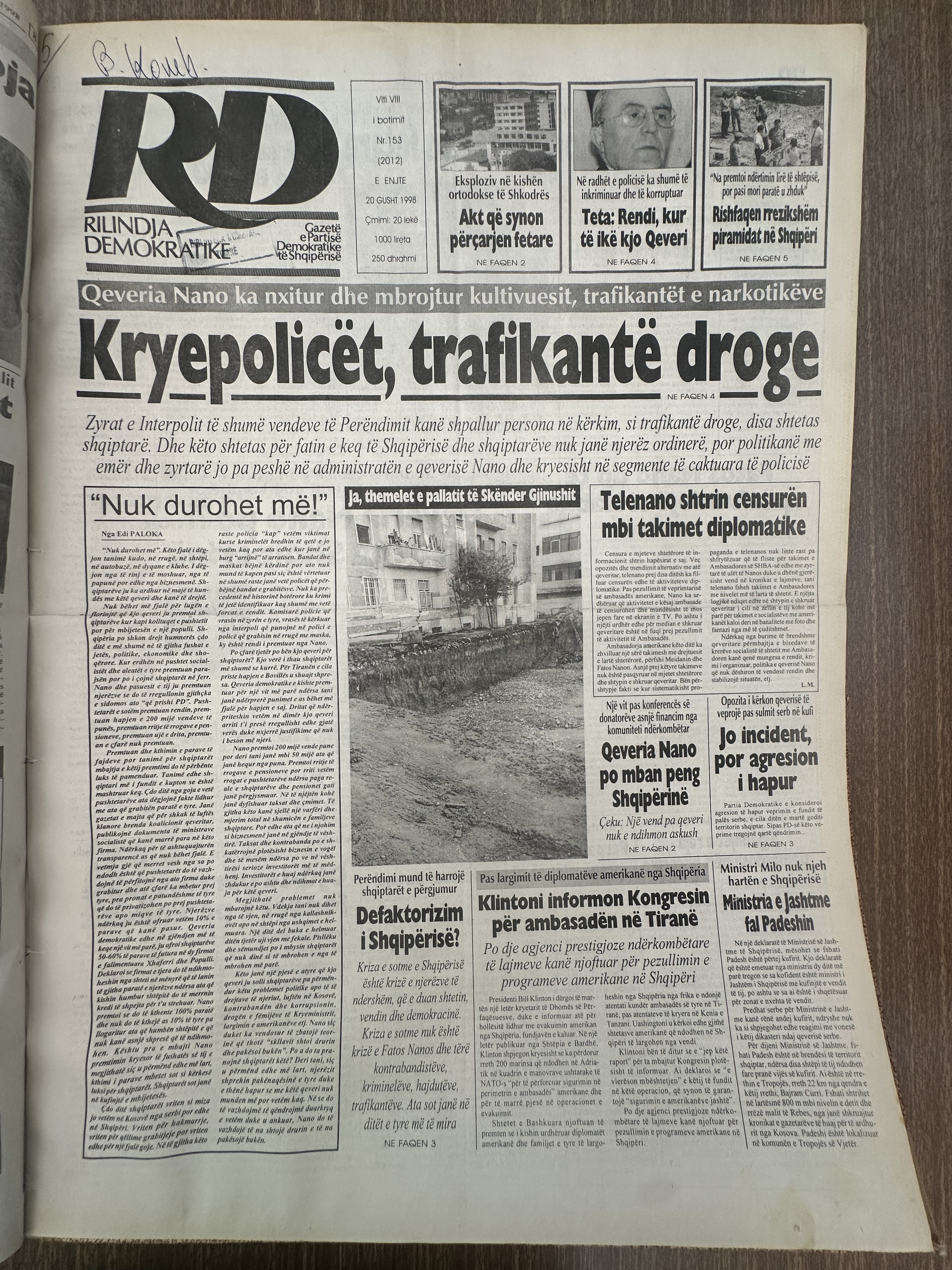 Rilindja Demokratike 1998-08-20
