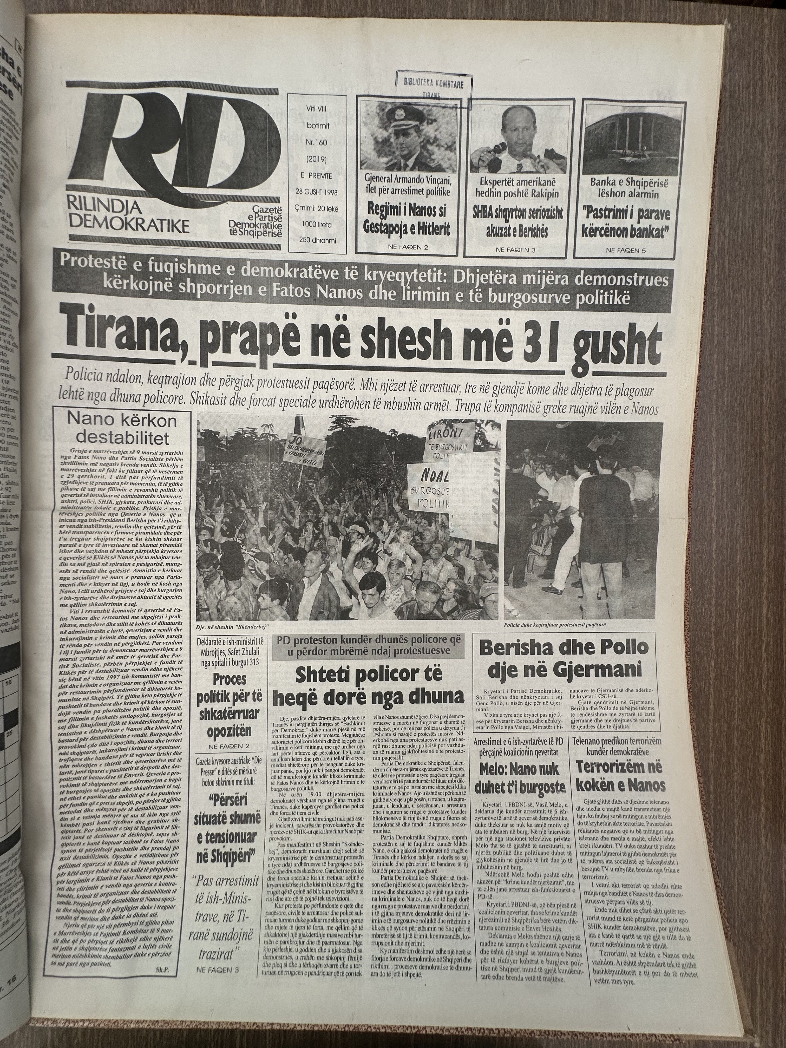 Rilindja Demokratike 1998-08-28