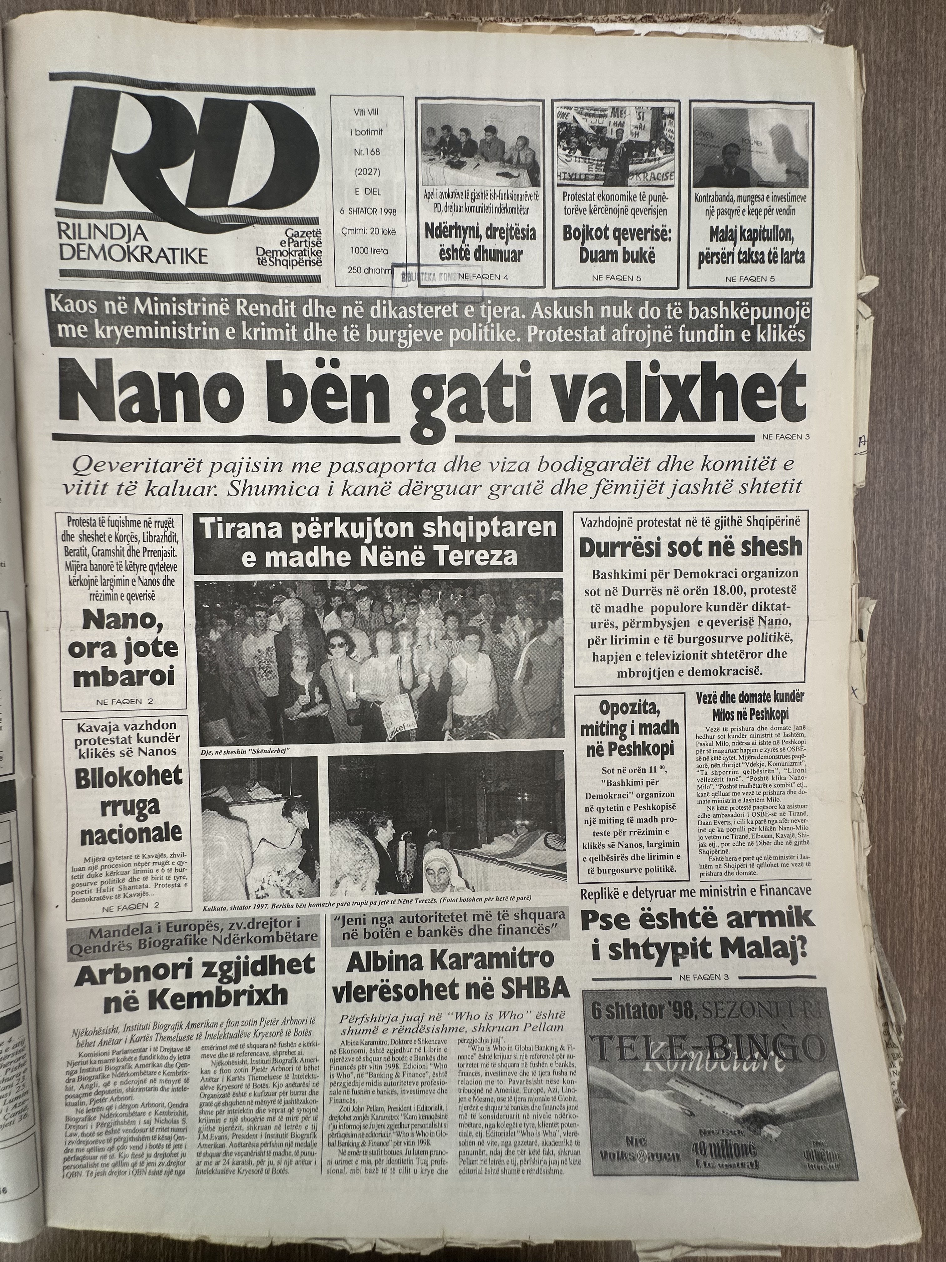 Rilindja Demokratike 1998-09-06