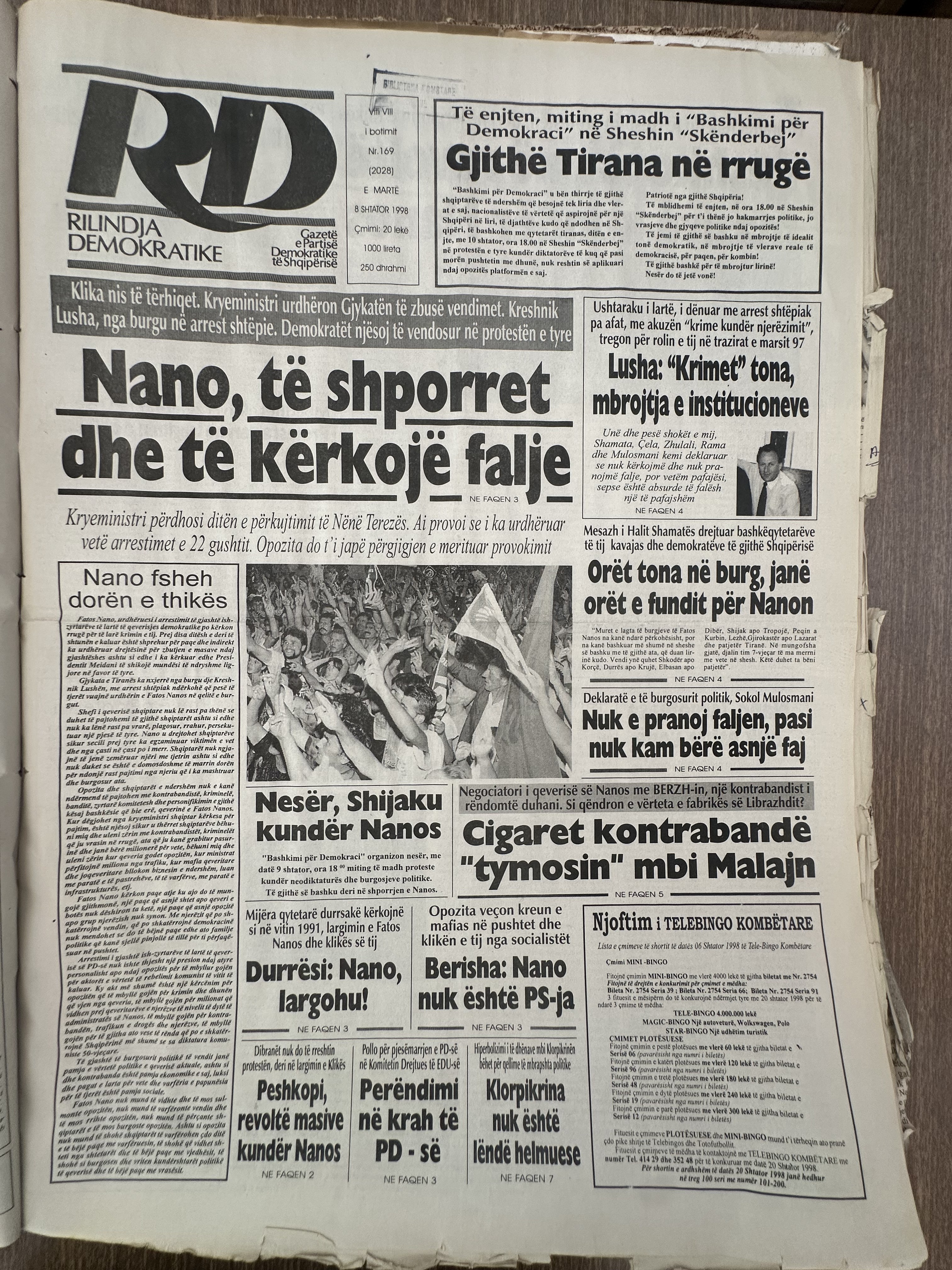 Rilindja Demokratike 1998-09-08