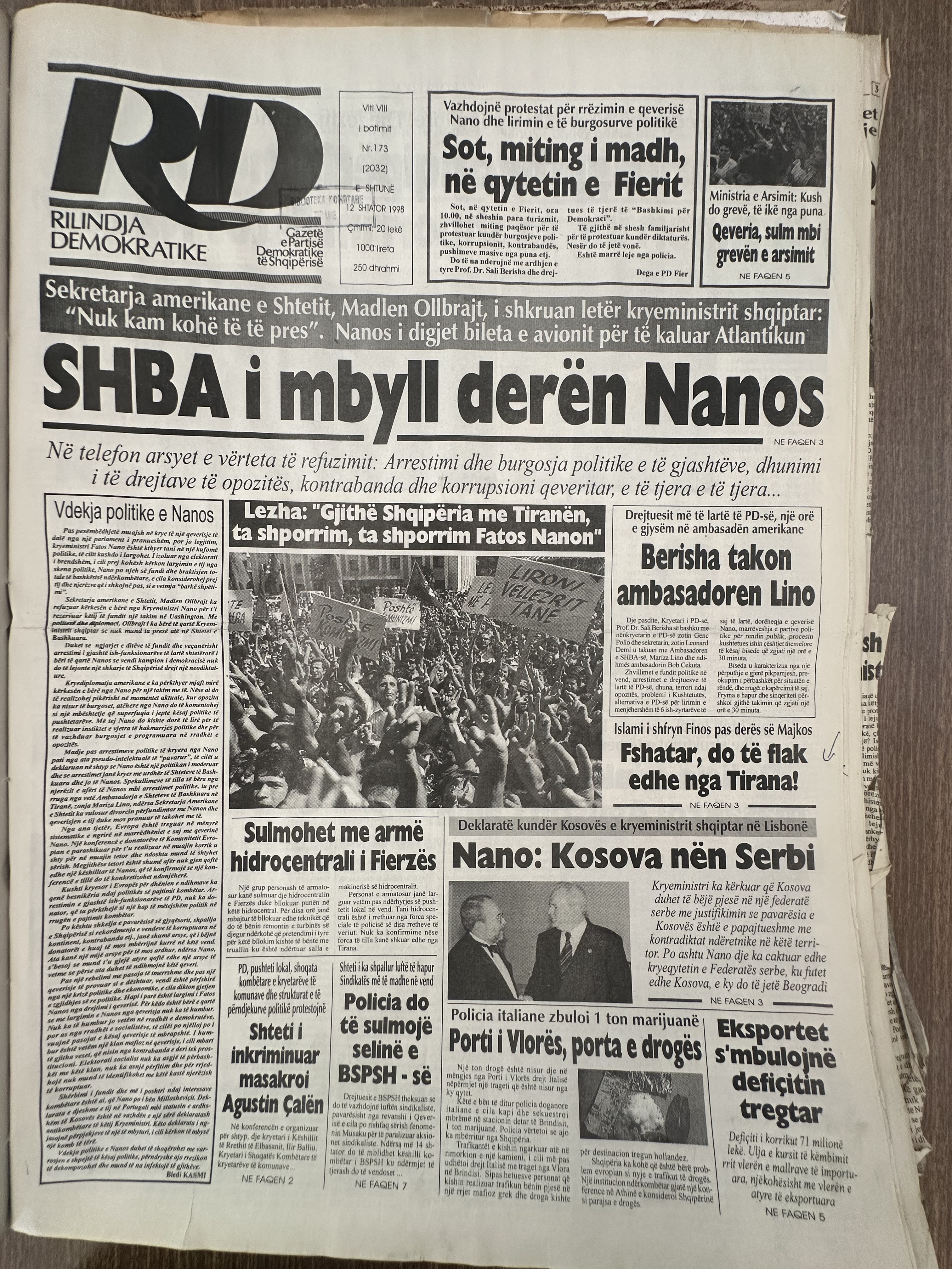 Rilindja Demokratike 1998-02-12