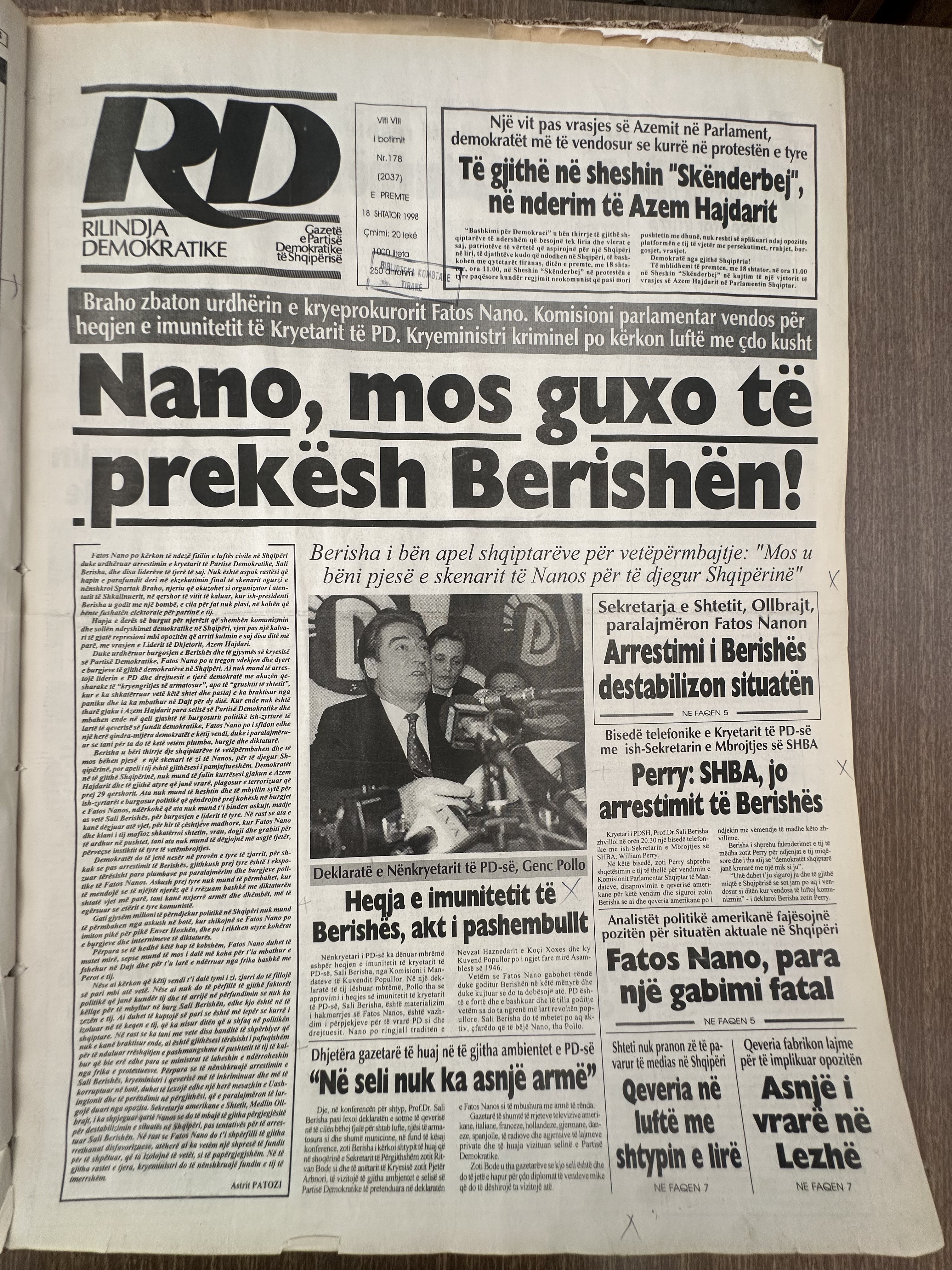 Rilindja Demokratike 1998-09-18