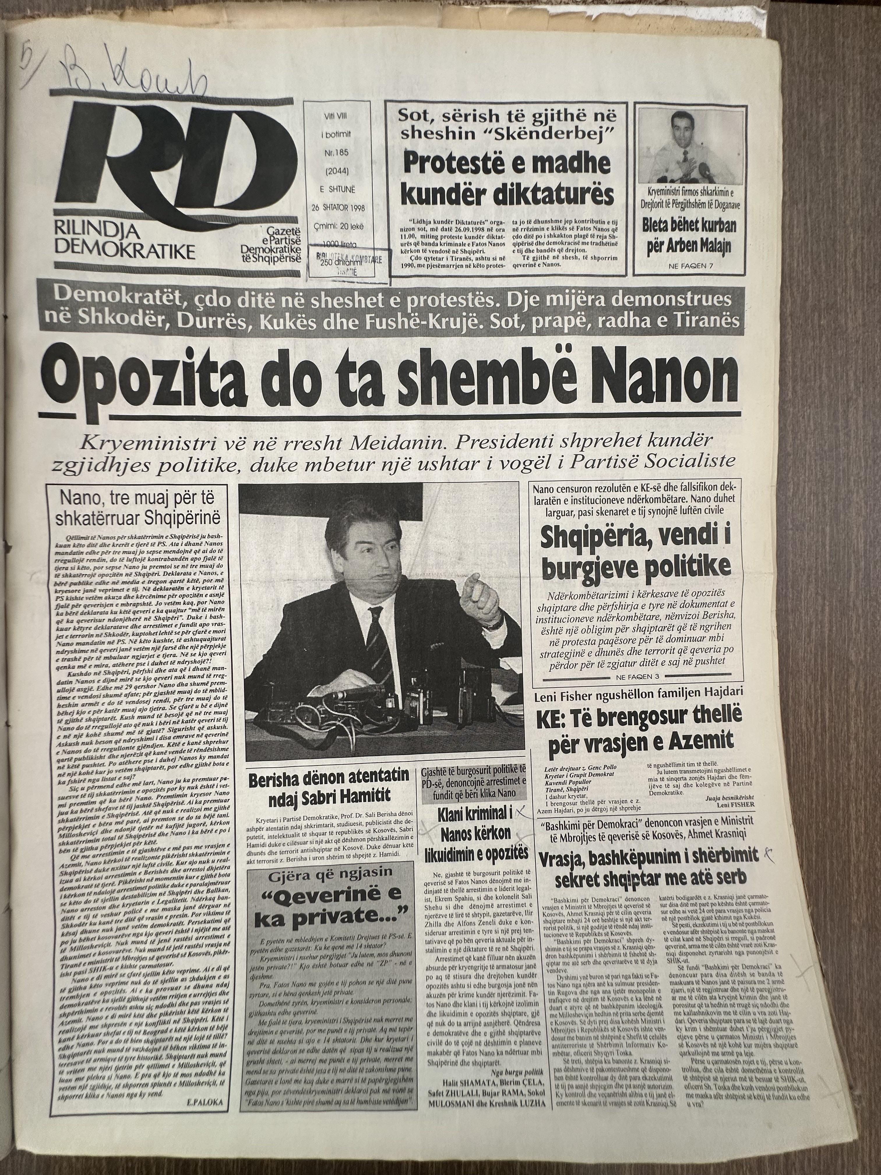 Rilindja Demokratike 1998-02-26