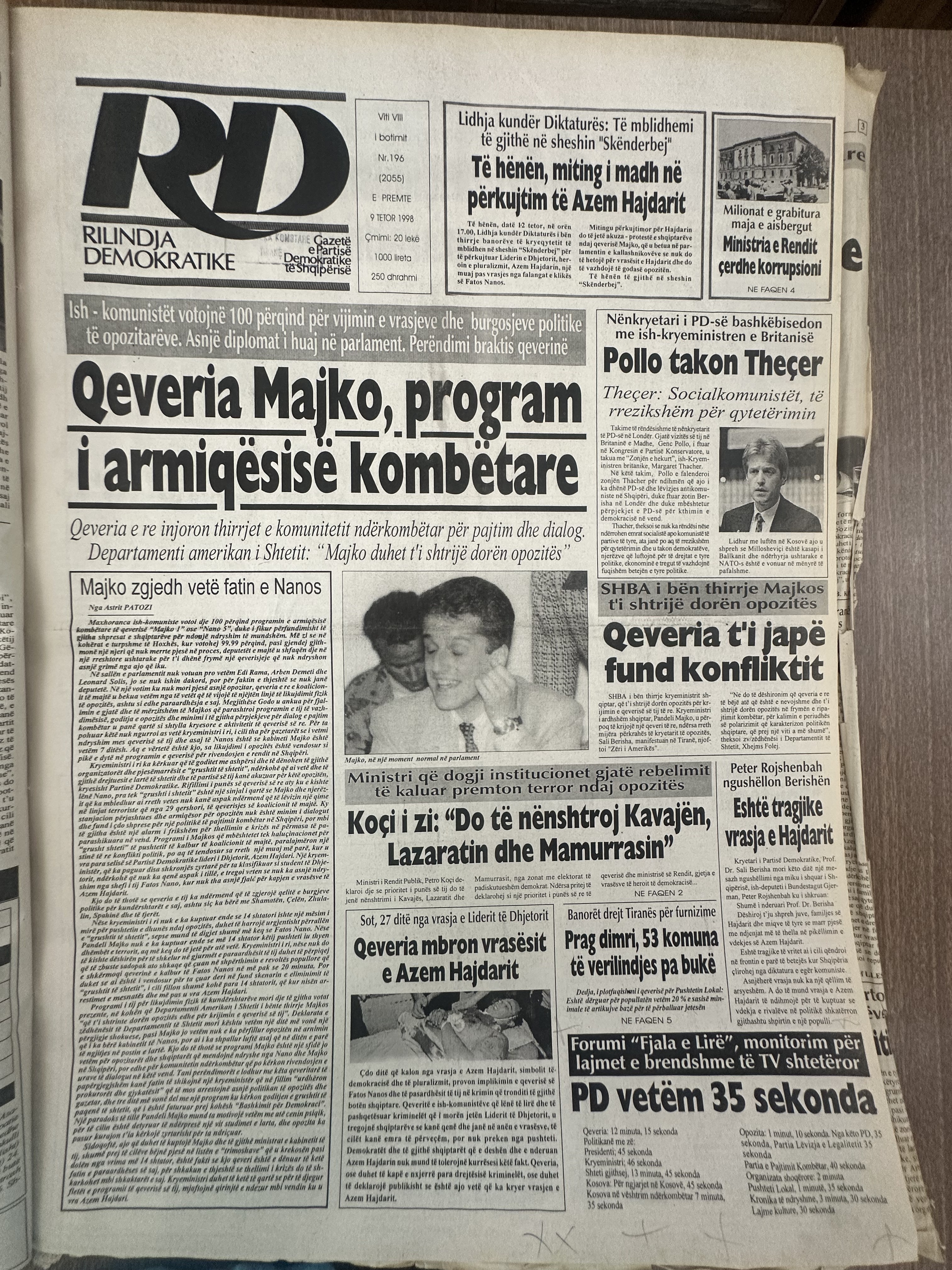 Rilindja Demokratike 1998-10-09