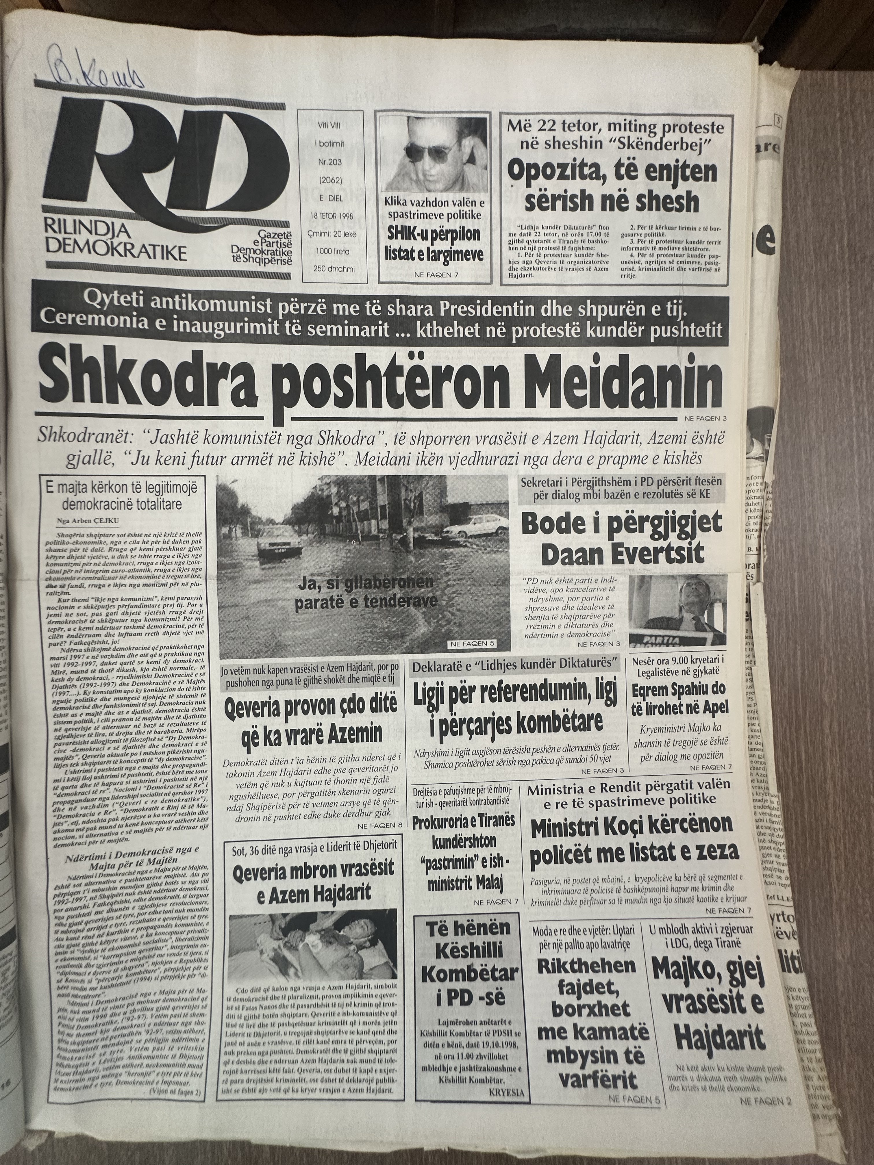 Rilindja Demokratike 1998-10-18