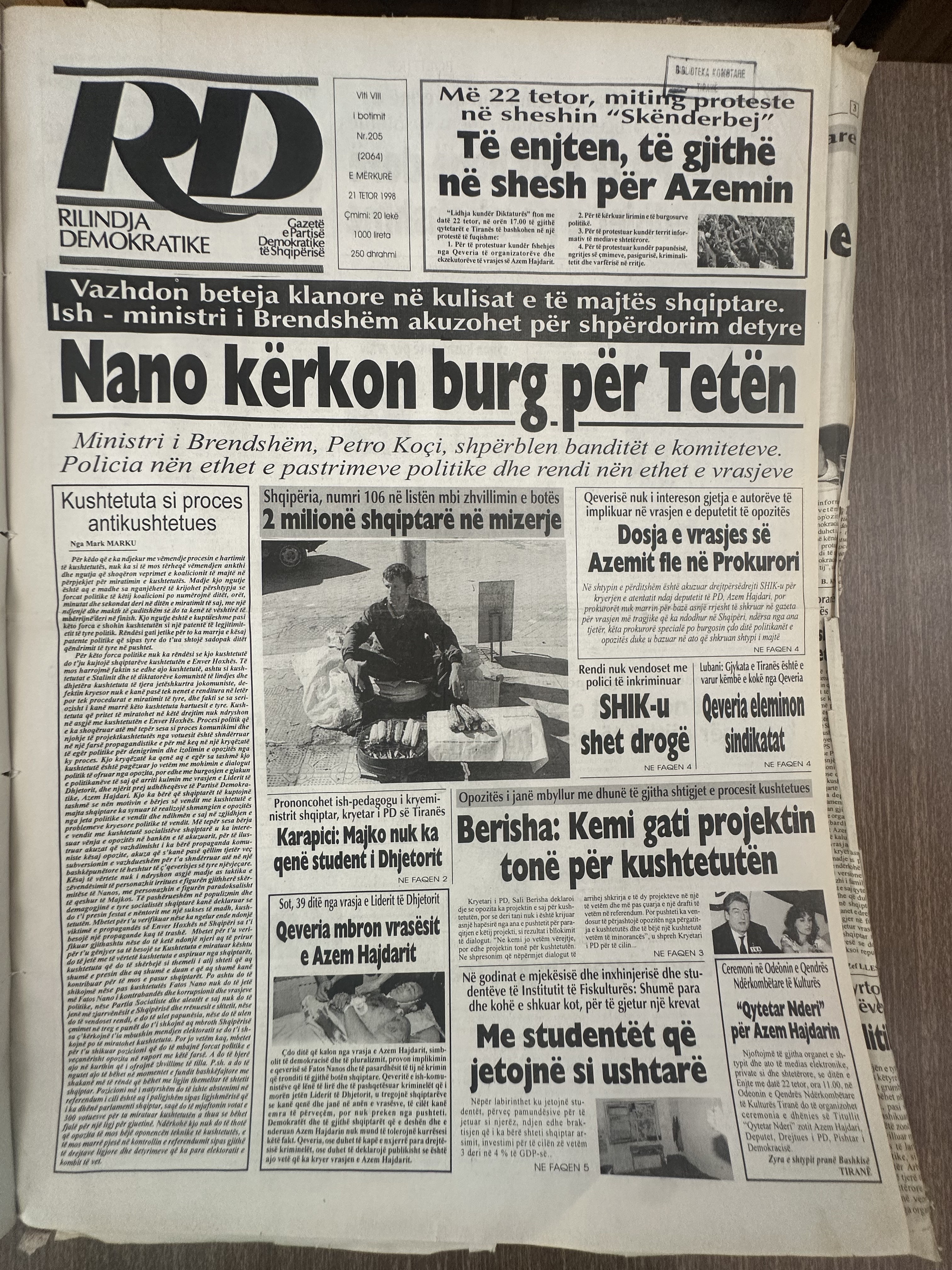 Rilindja Demokratike 1998-10-21