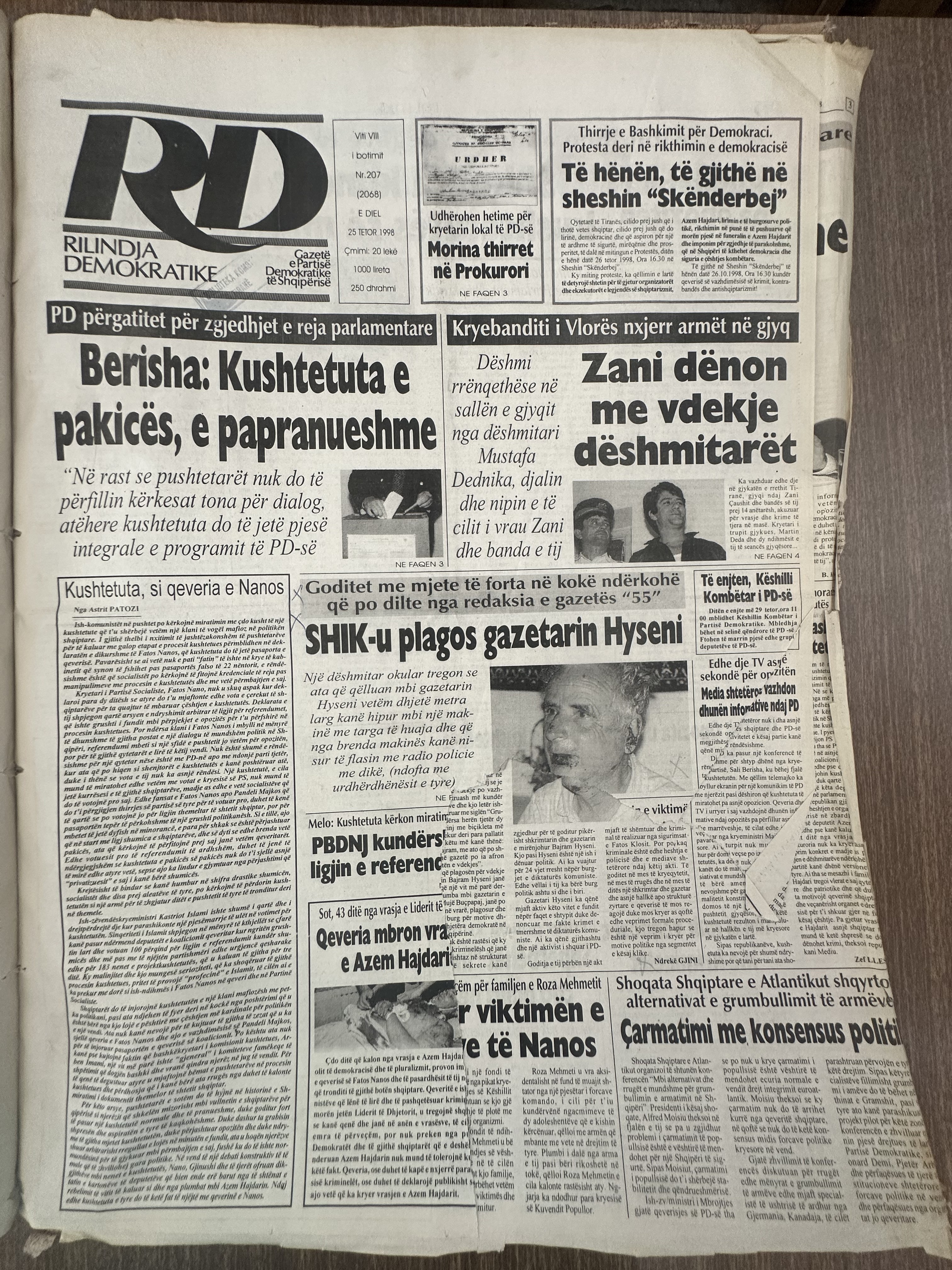 Rilindja Demokratike 1998-10-25