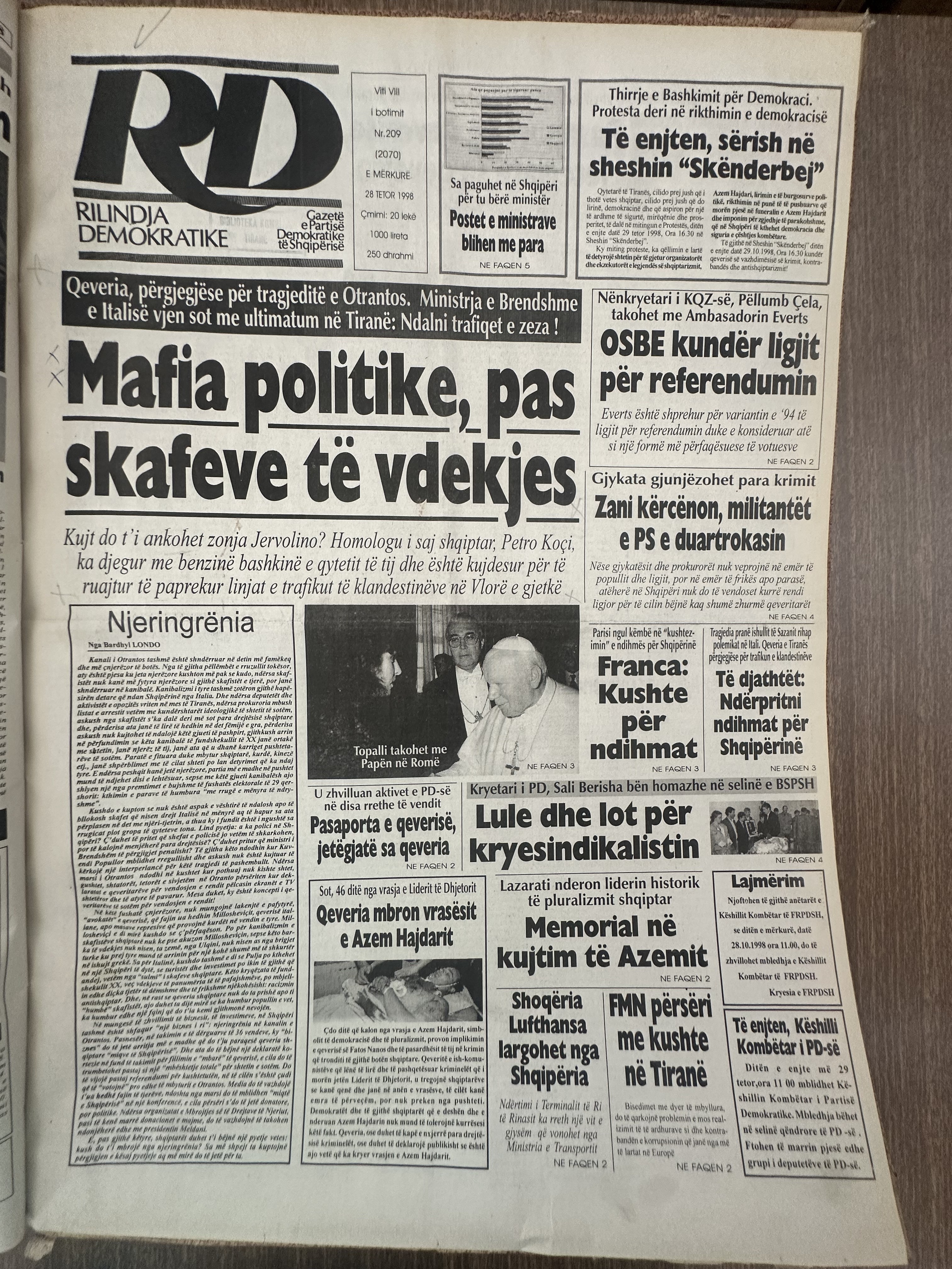 Rilindja Demokratike 1998-10-28