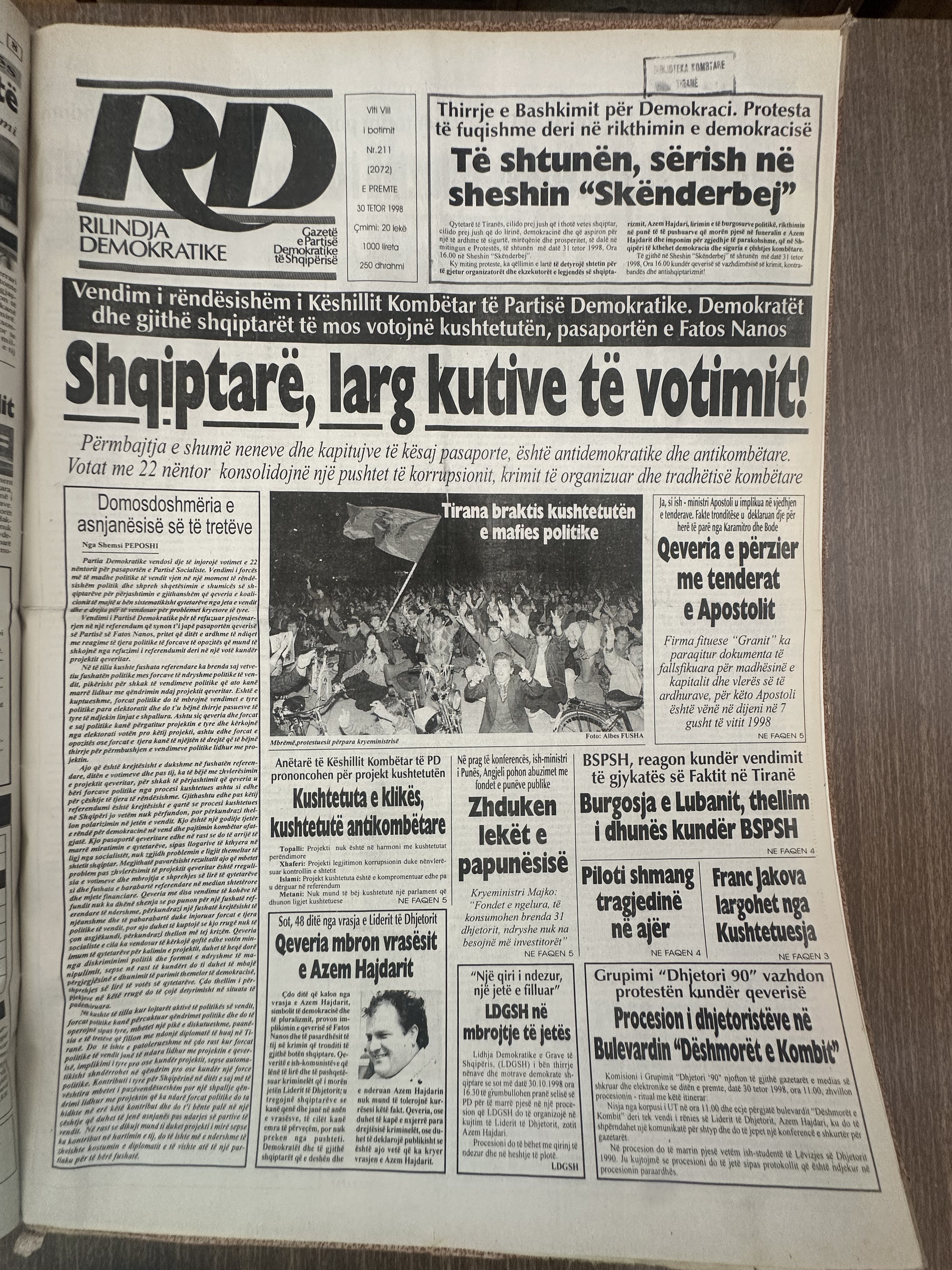 Rilindja Demokratike 1998-10-30