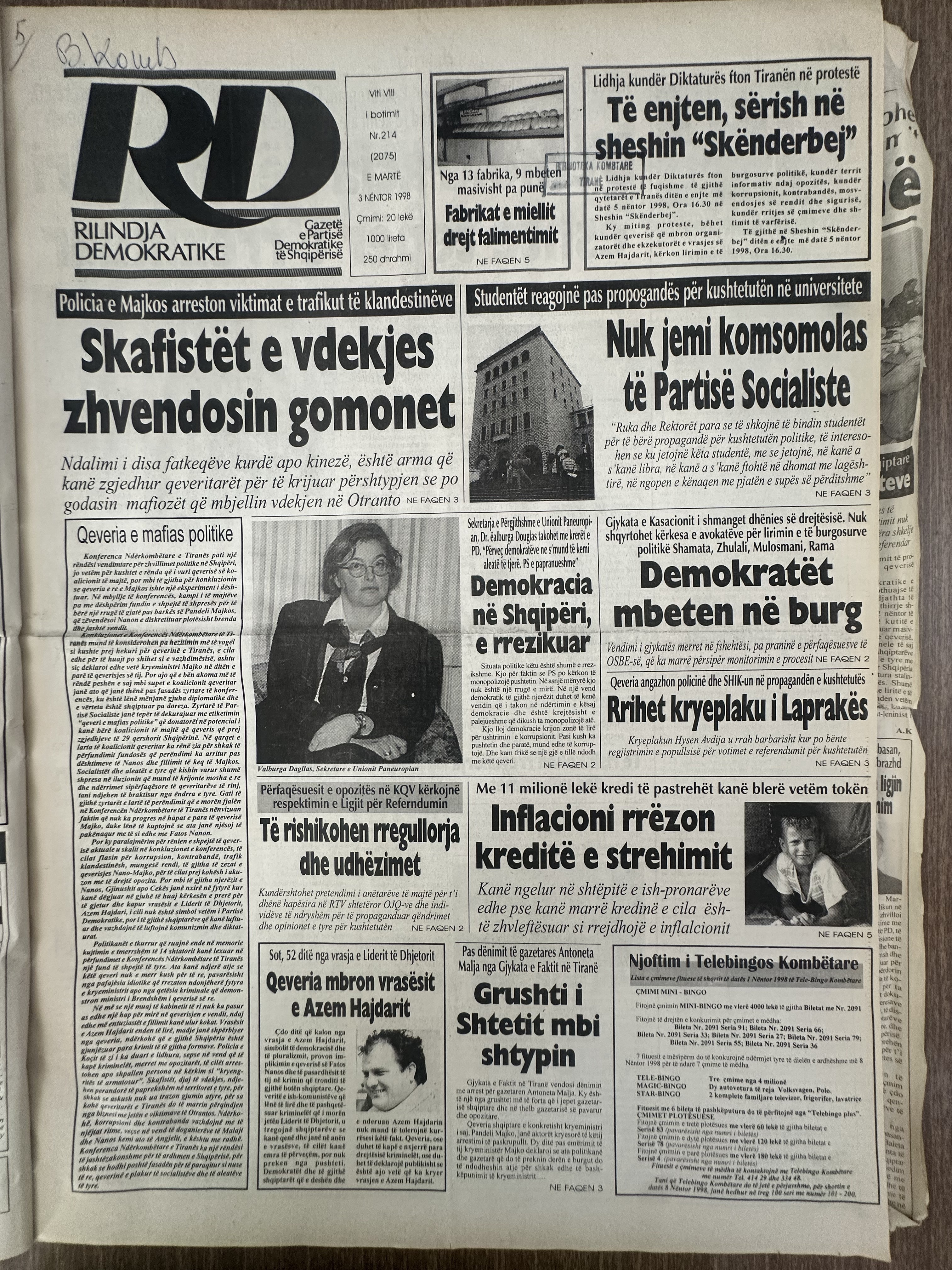 Rilindja Demokratike 1998-11-03