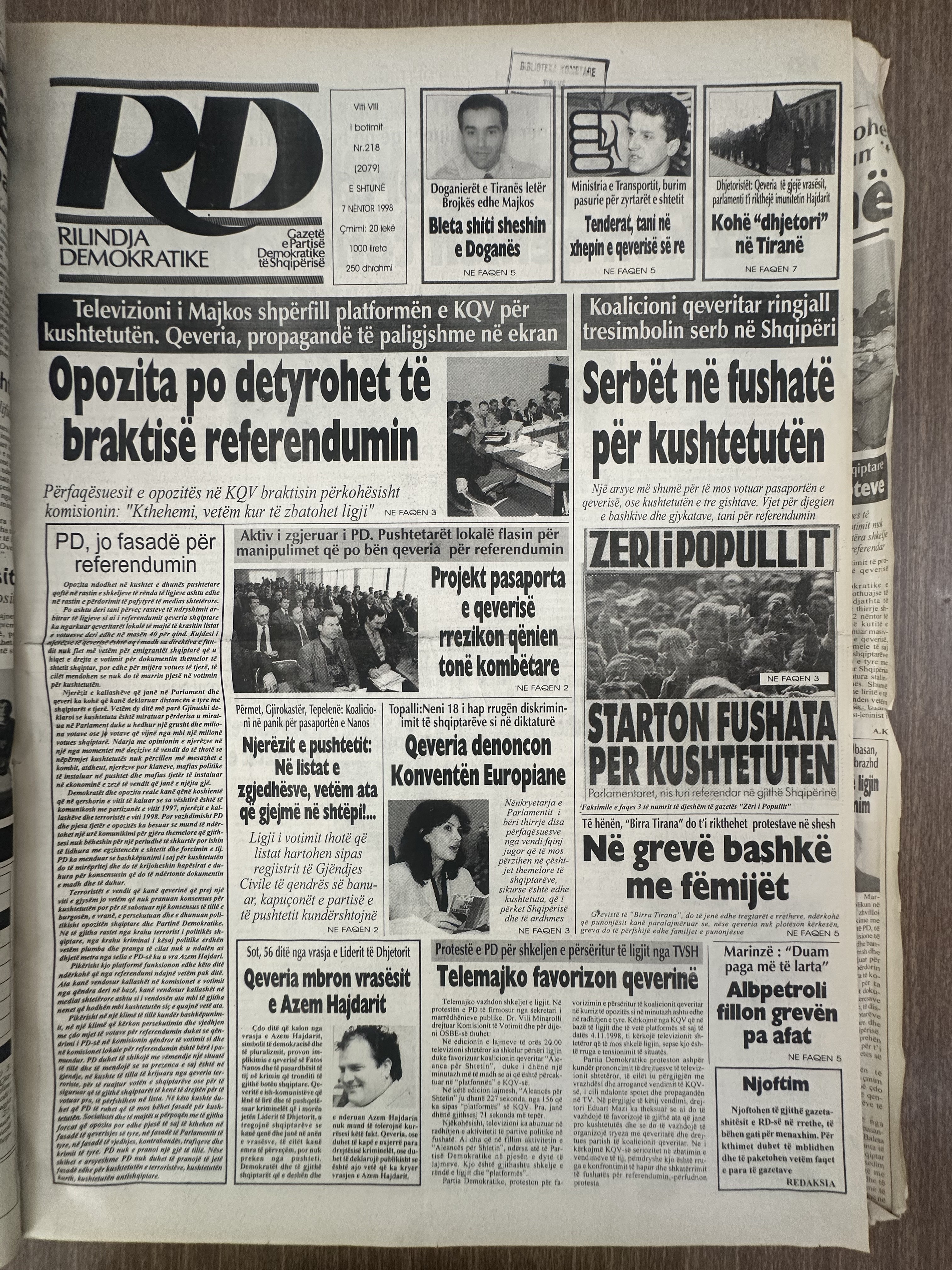 Rilindja Demokratike 1998-11-07
