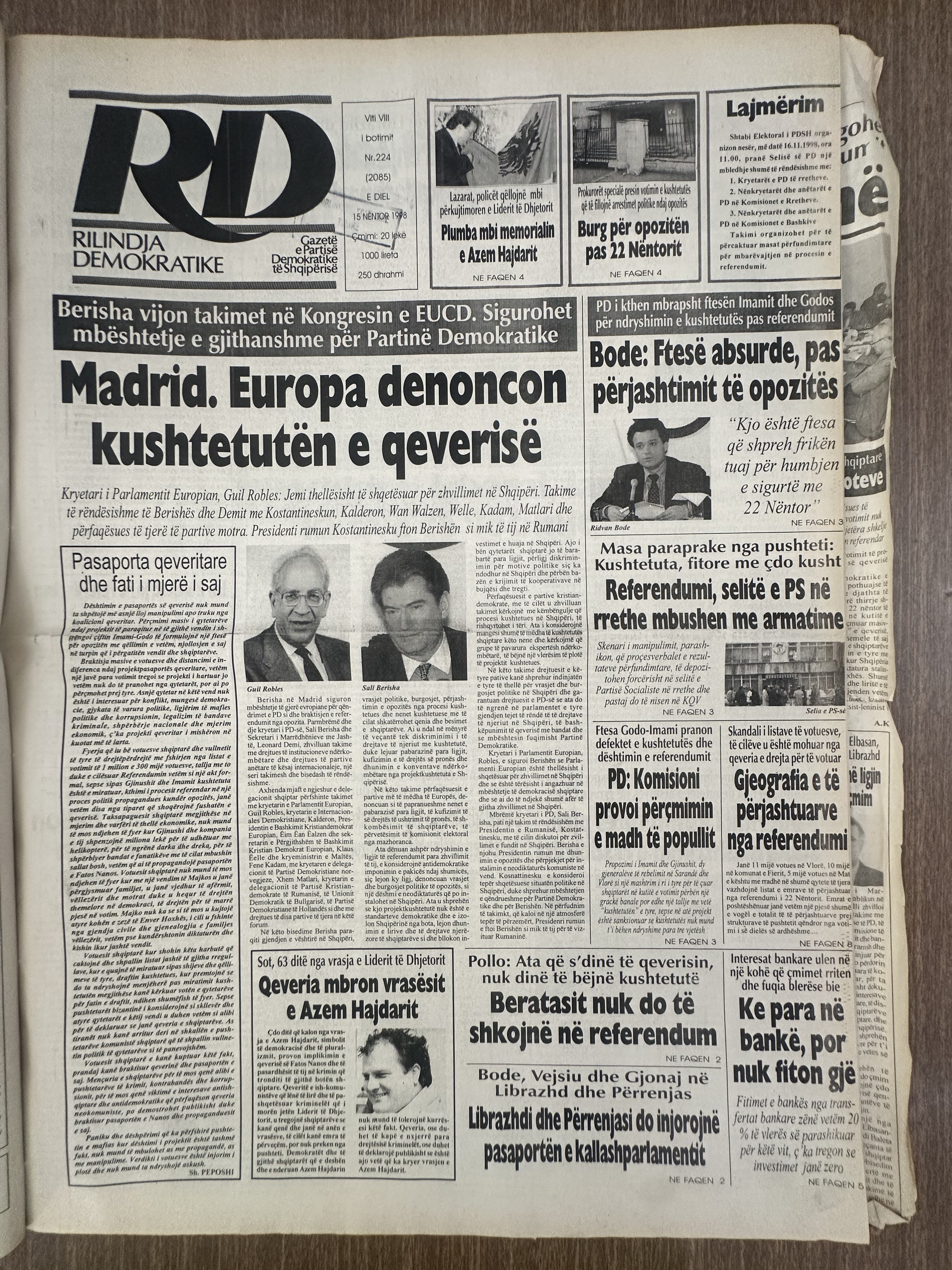 Rilindja Demokratike 1998-11-15