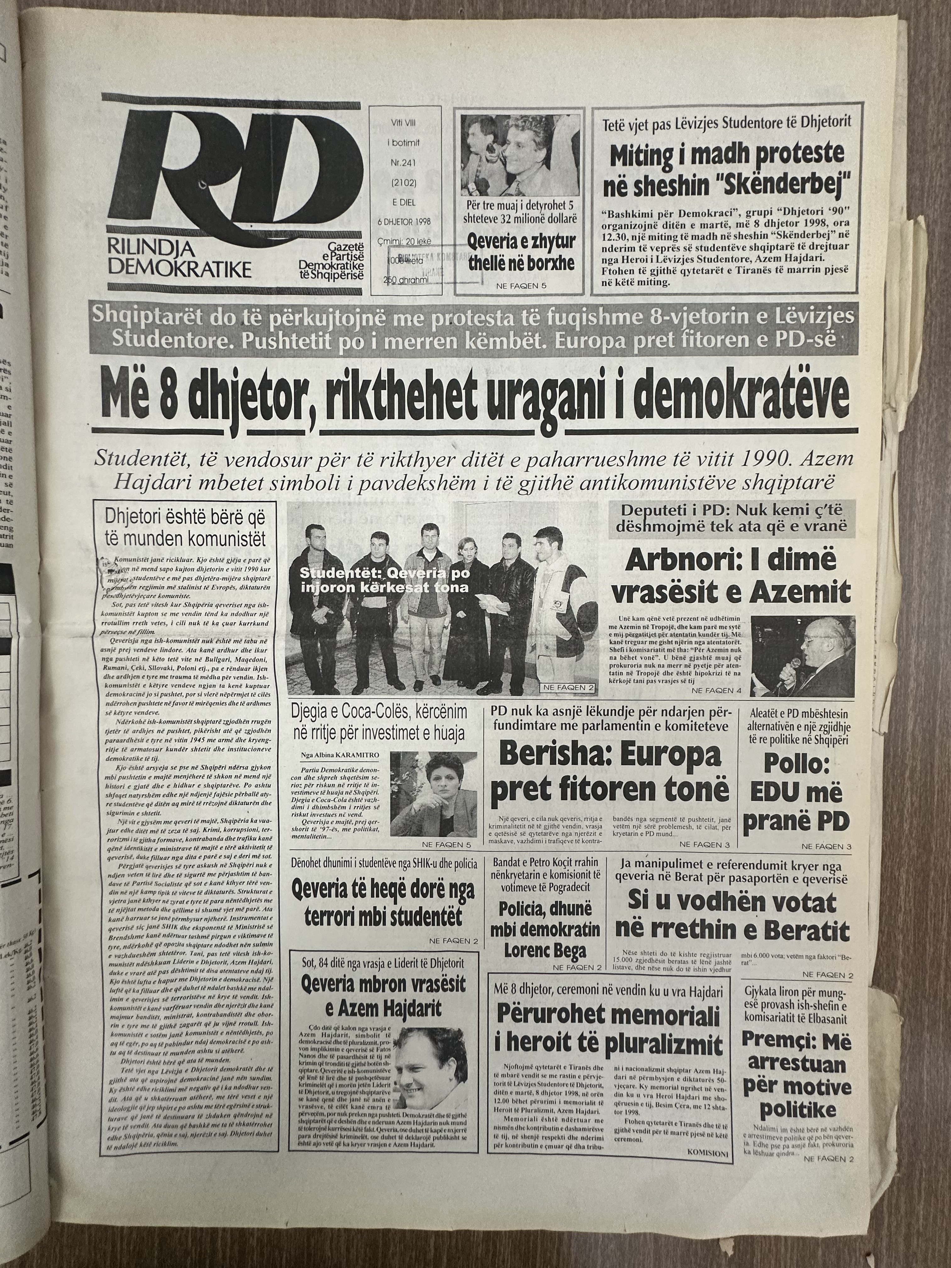 Rilindja Demokratike 1998-12-06
