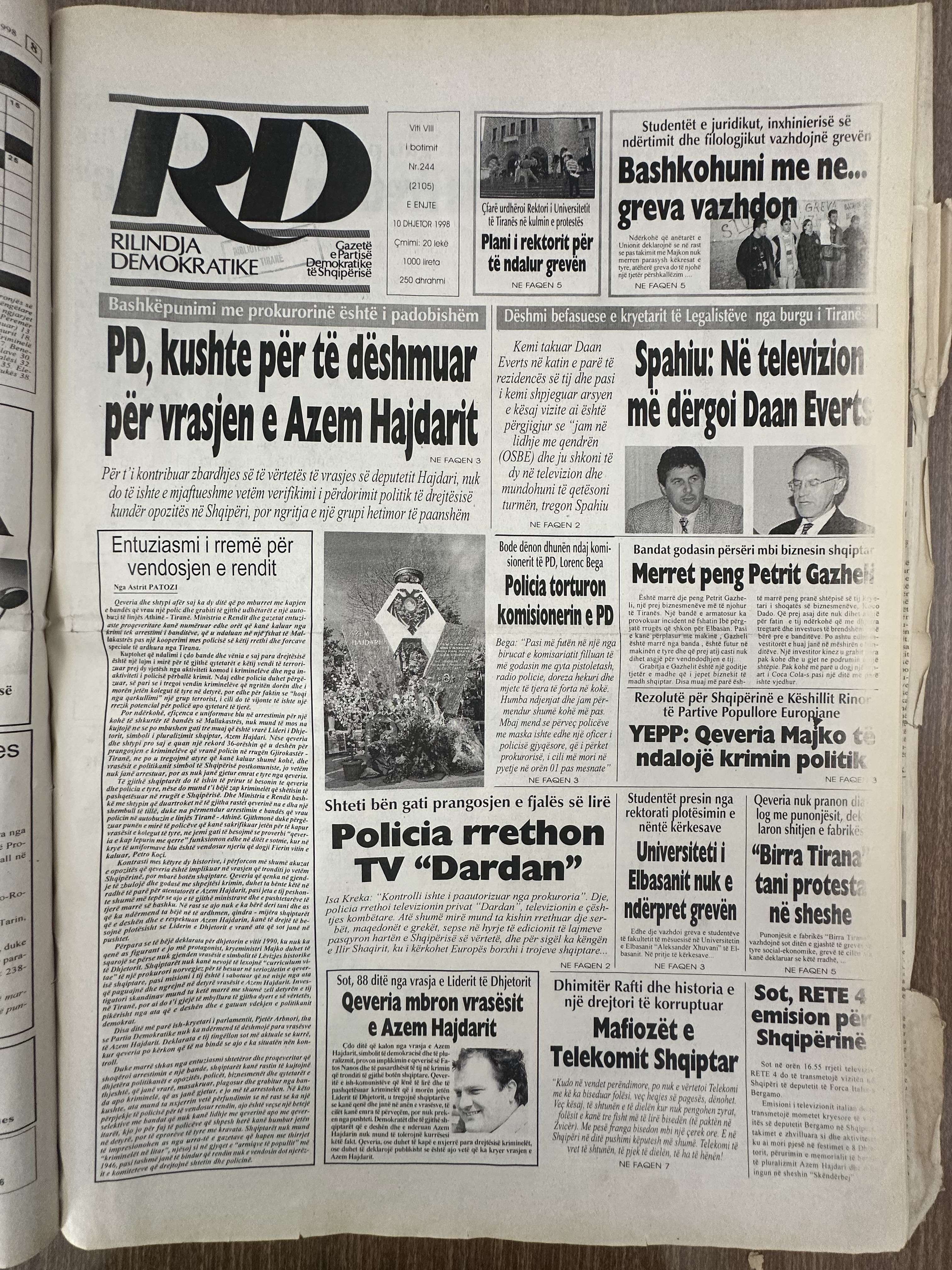Rilindja Demokratike 1998-12-10
