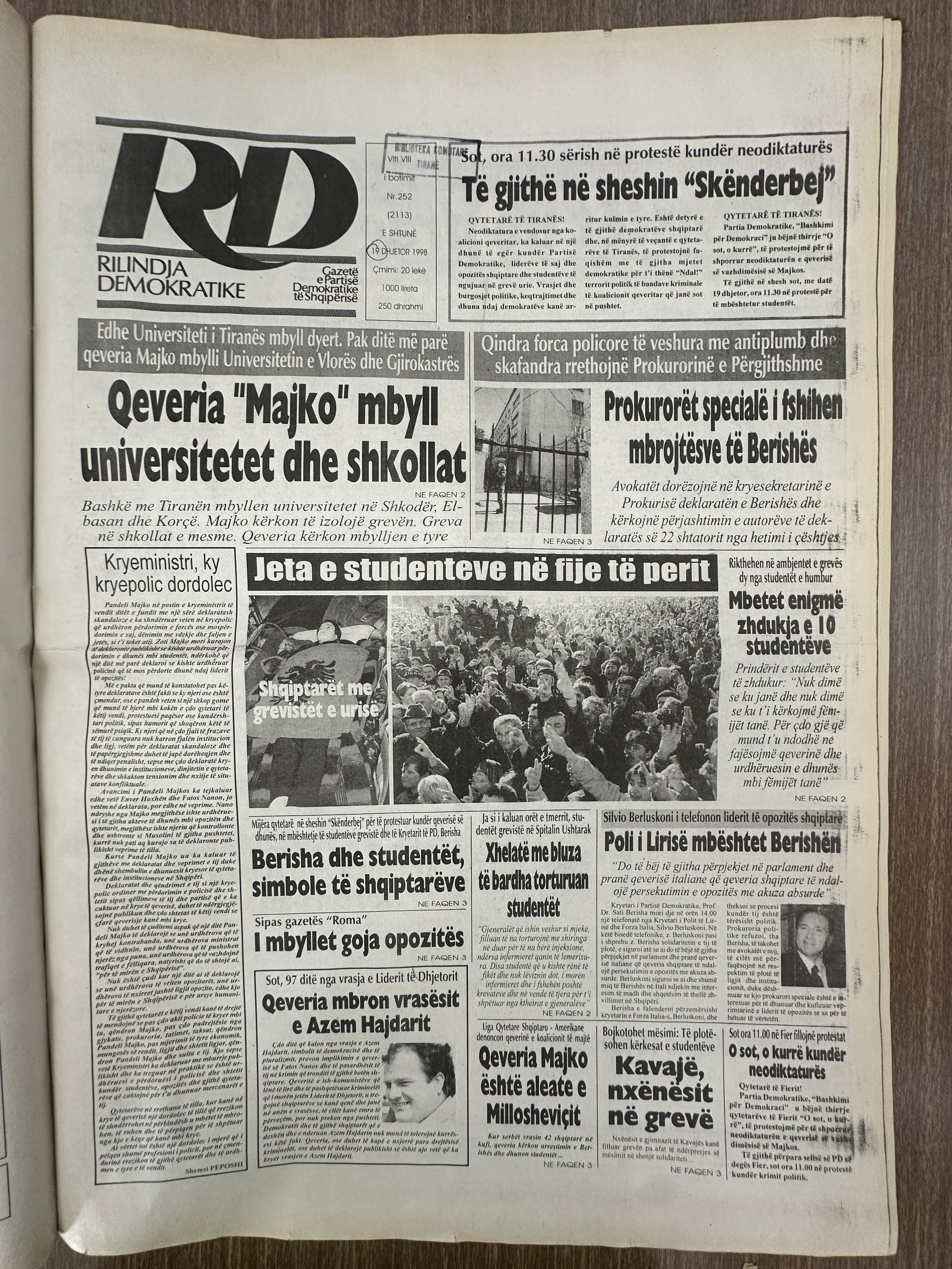 Rilindja Demokratike 1998-02-19