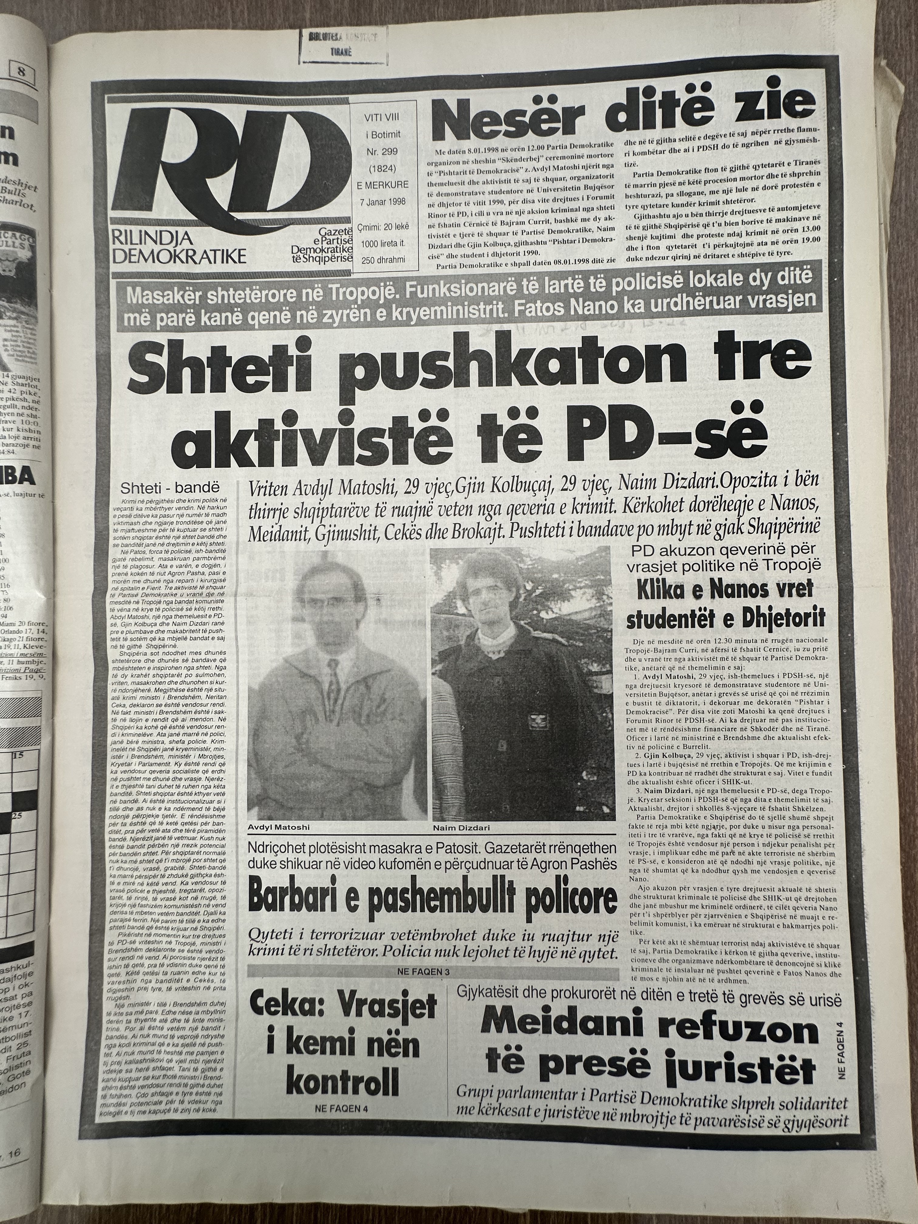 Rilindja Demokratike 1998-01-07