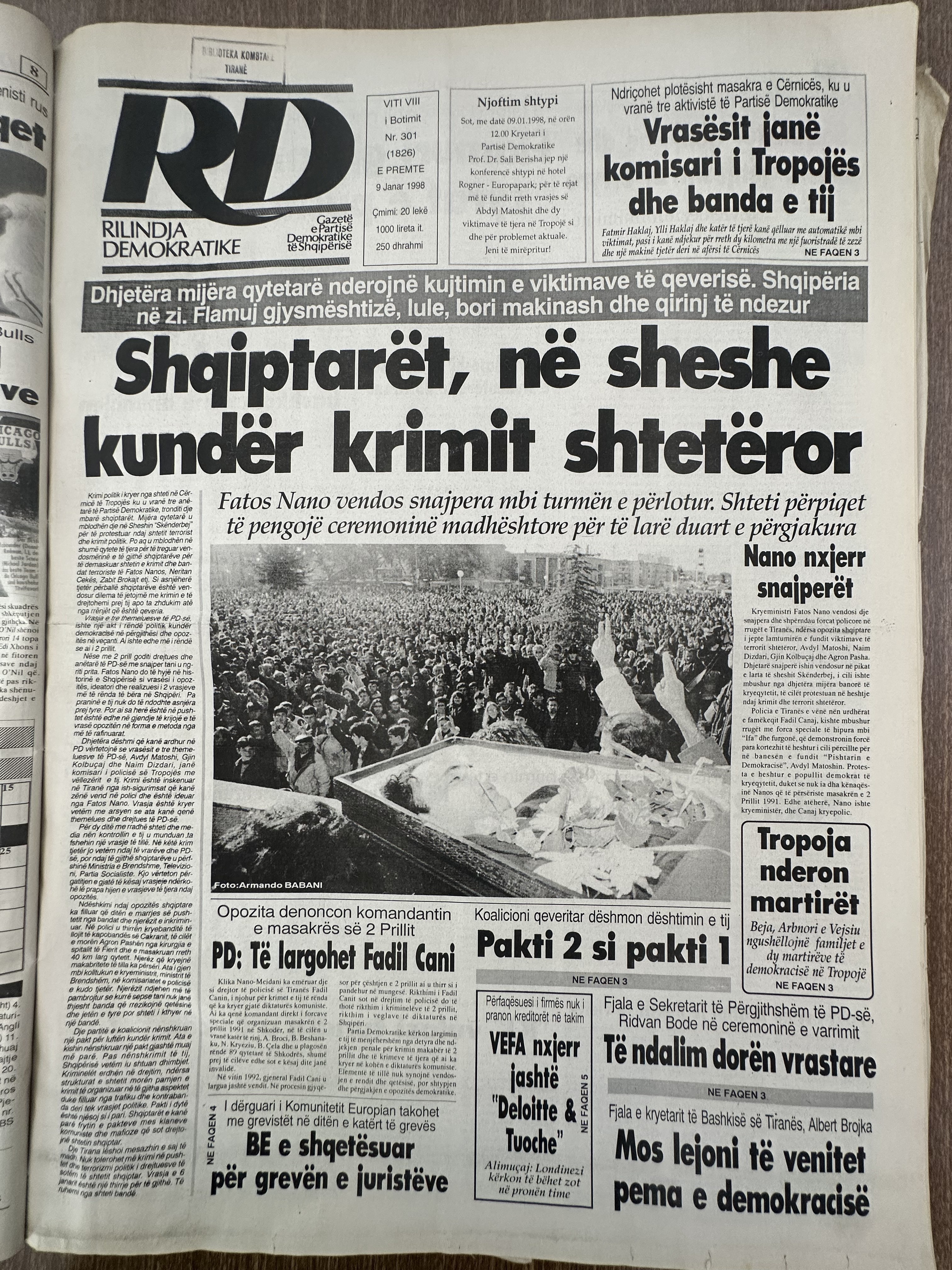 Rilindja Demokratike 1998-01-09