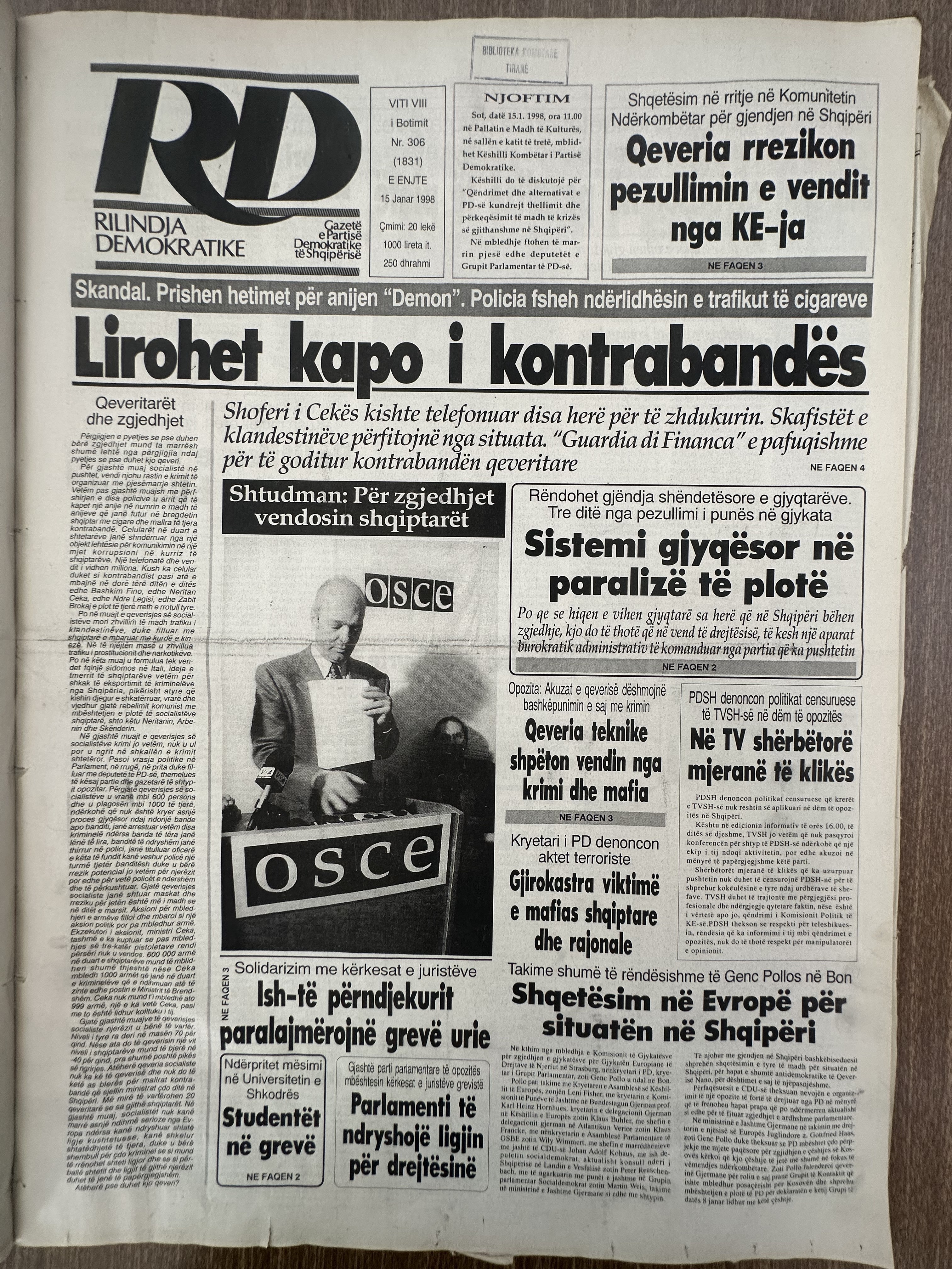 Rilindja Demokratike 1998-01-15