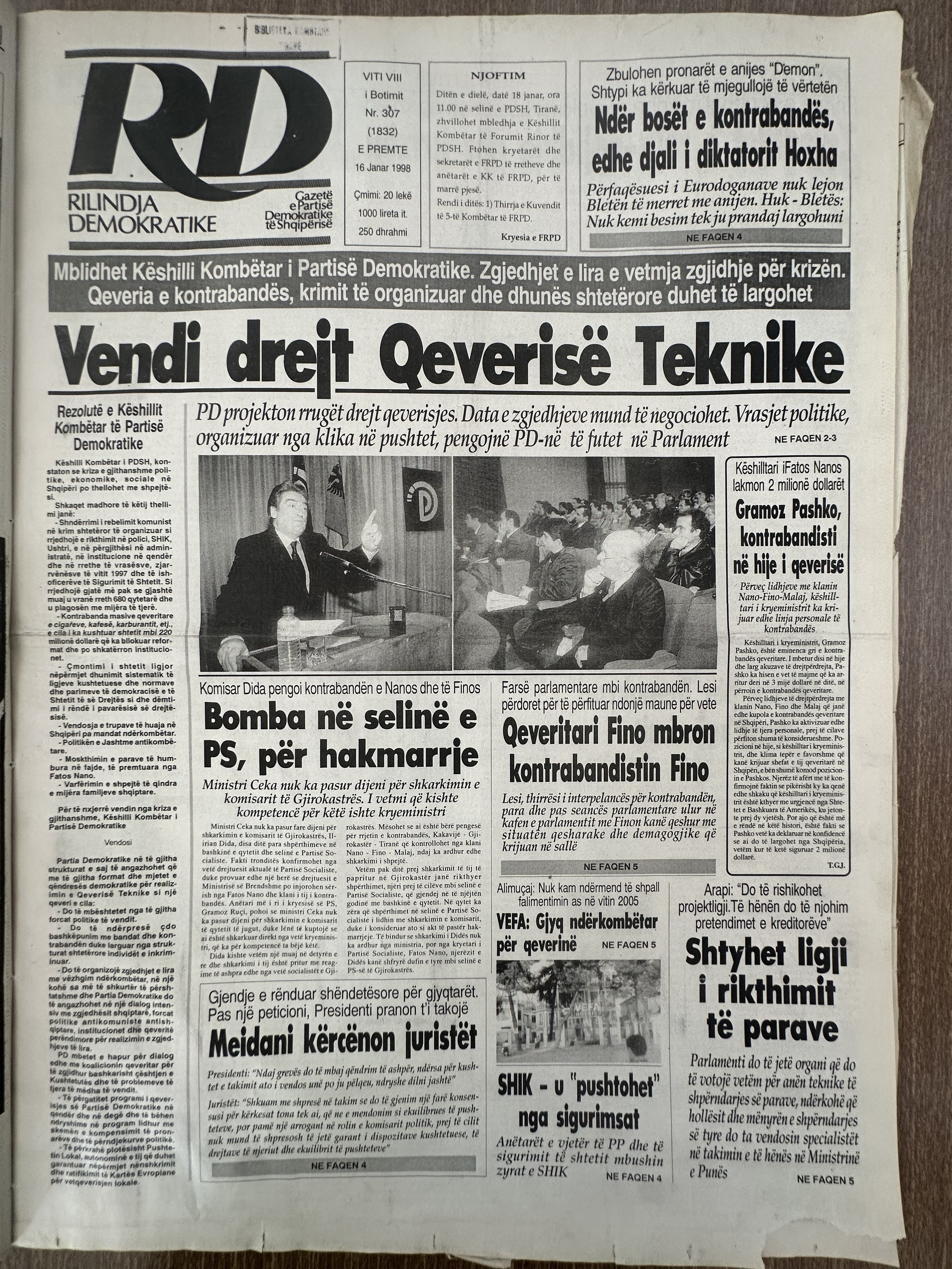 Rilindja Demokratike 1998-01-16