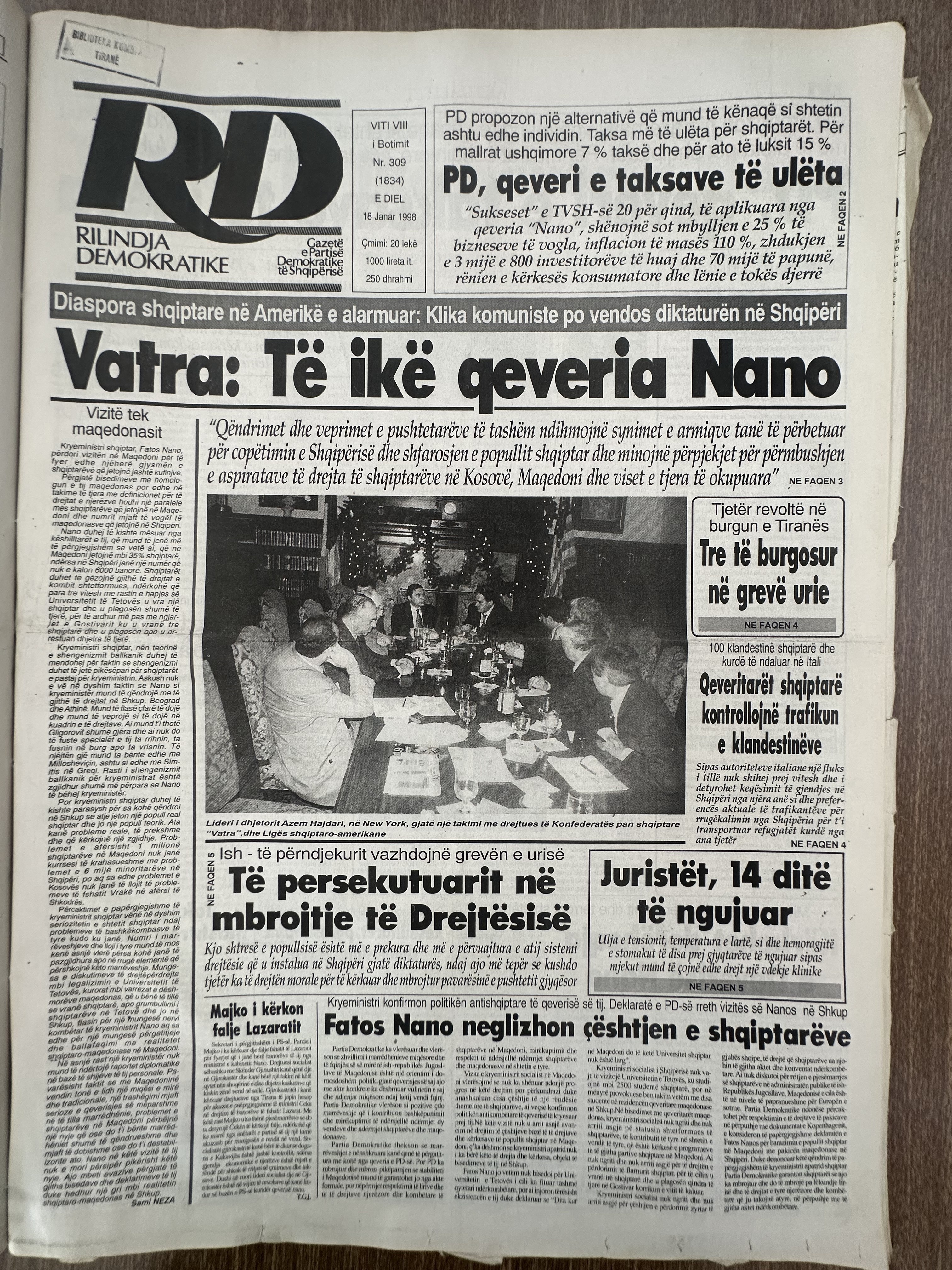 Rilindja Demokratike 1998-01-18