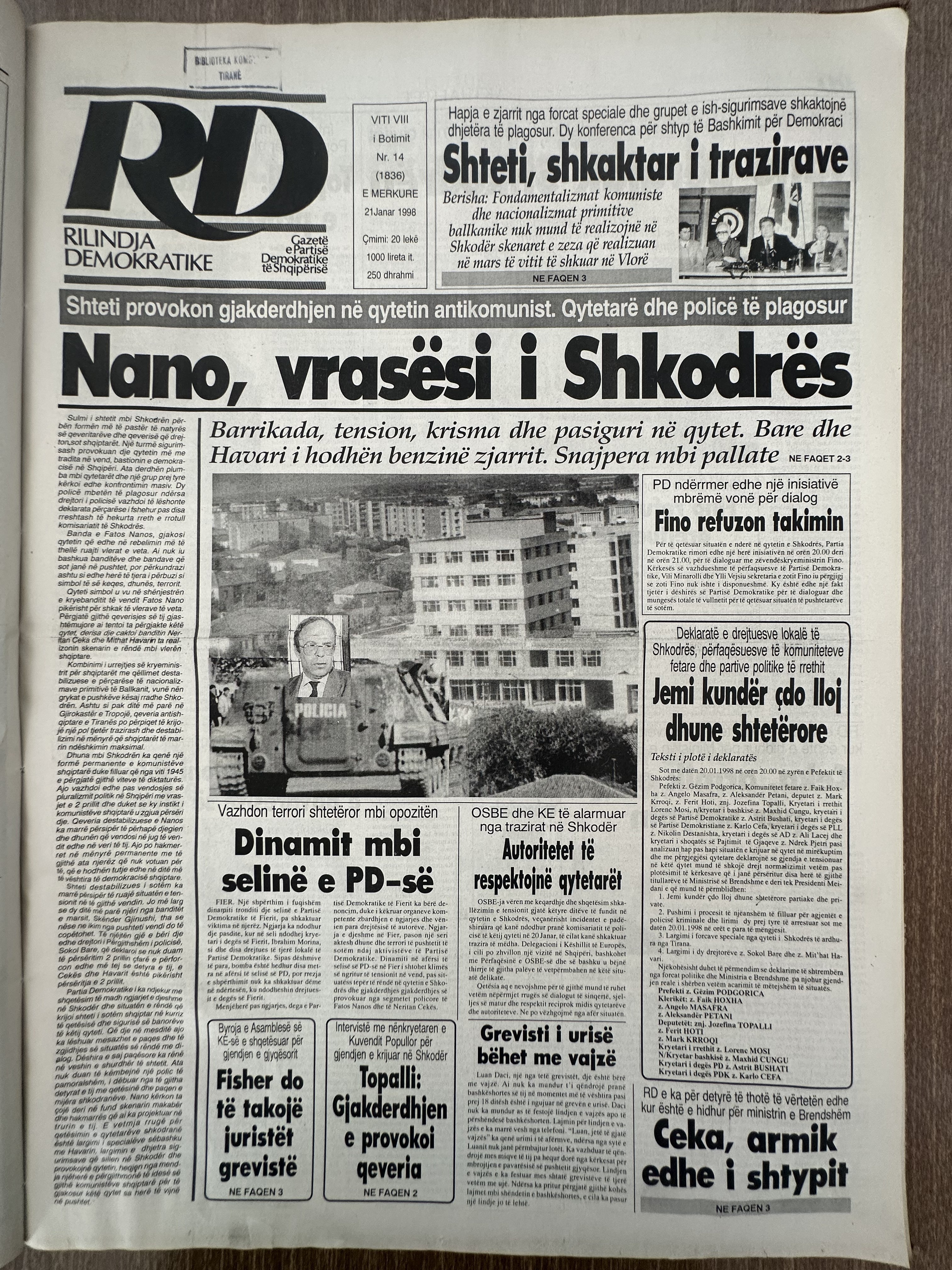 Rilindja Demokratike 1998-01-21