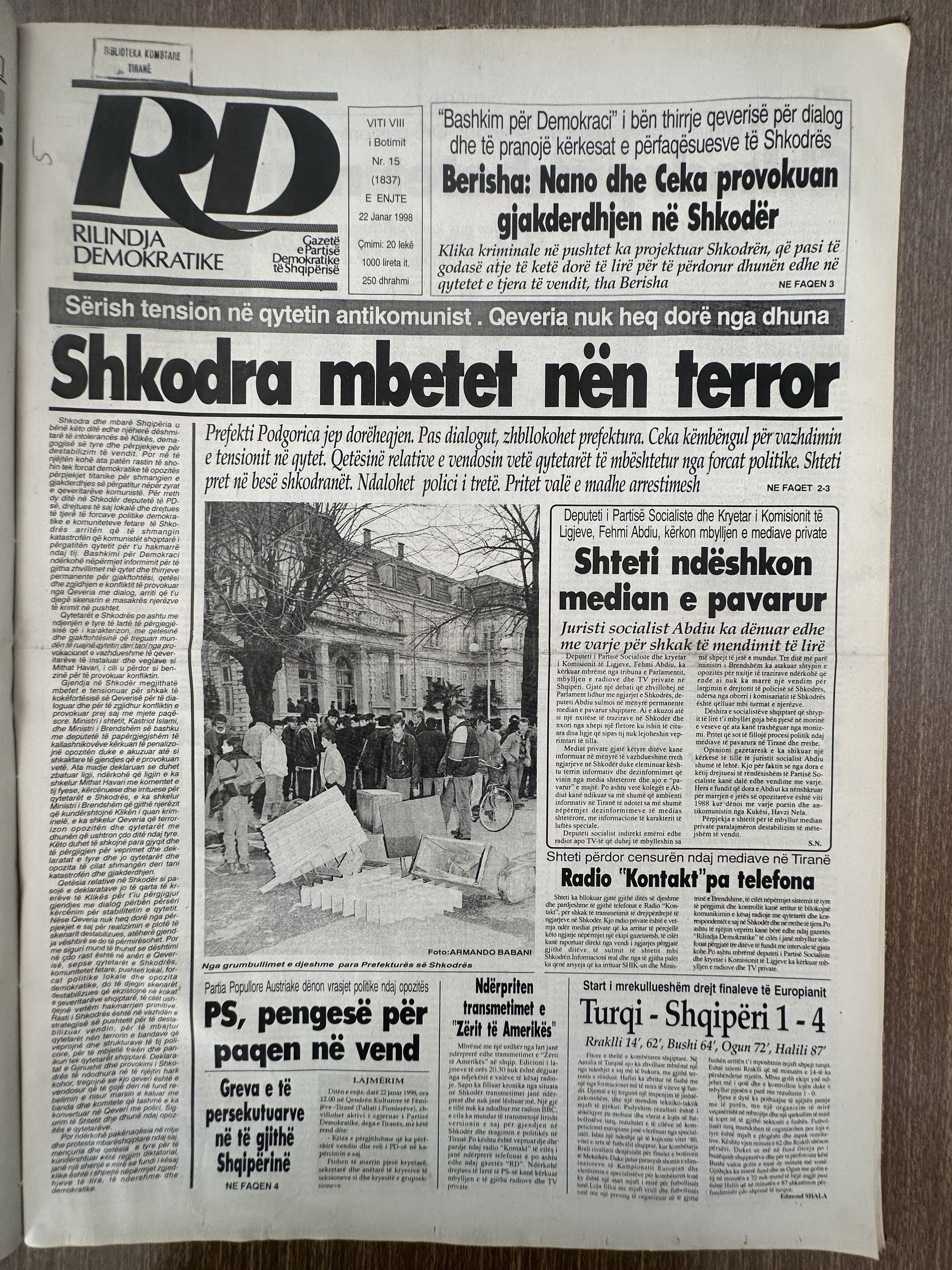 Rilindja Demokratike 1998-01-22