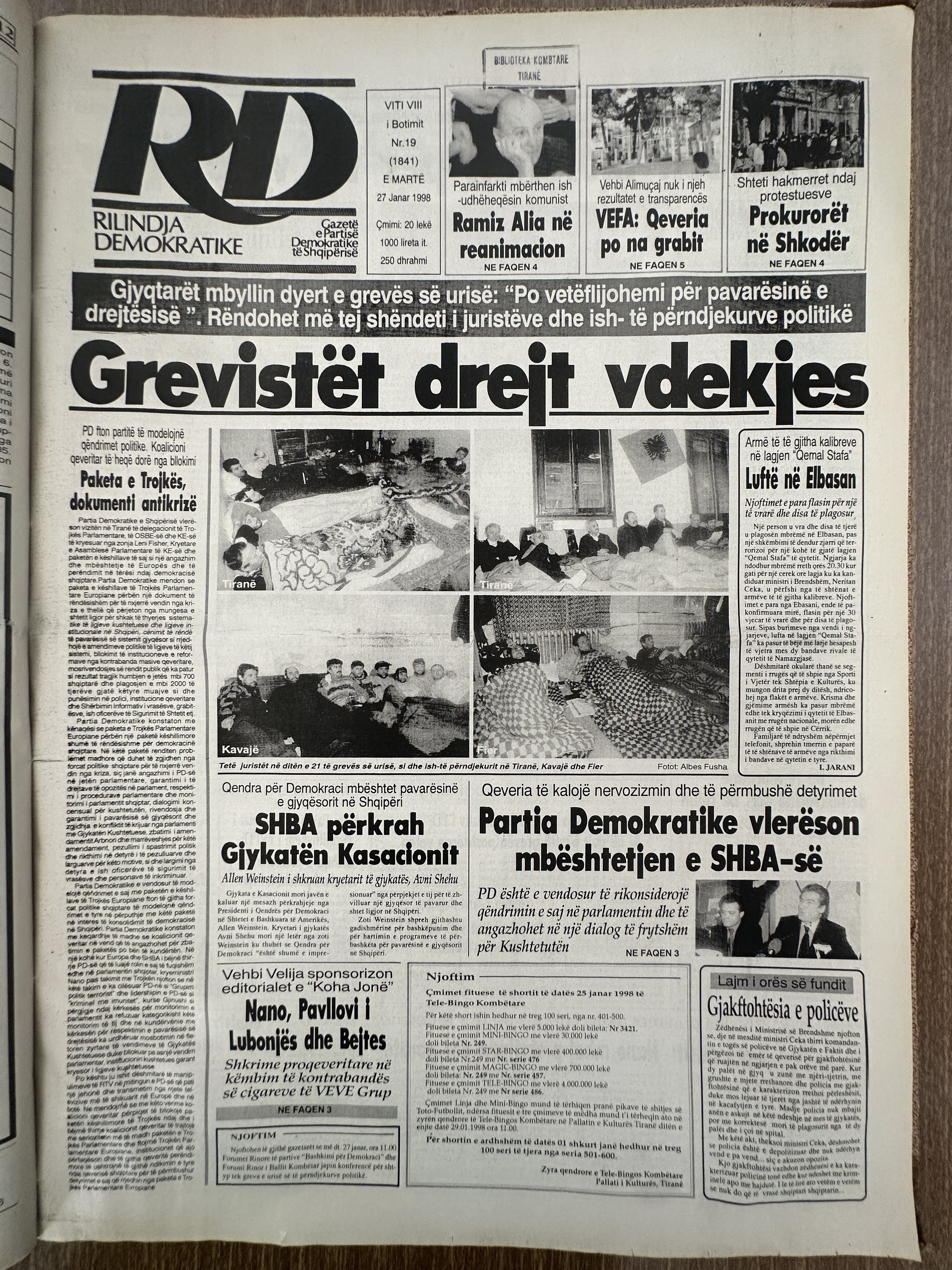Rilindja Demokratike 1998-01-27