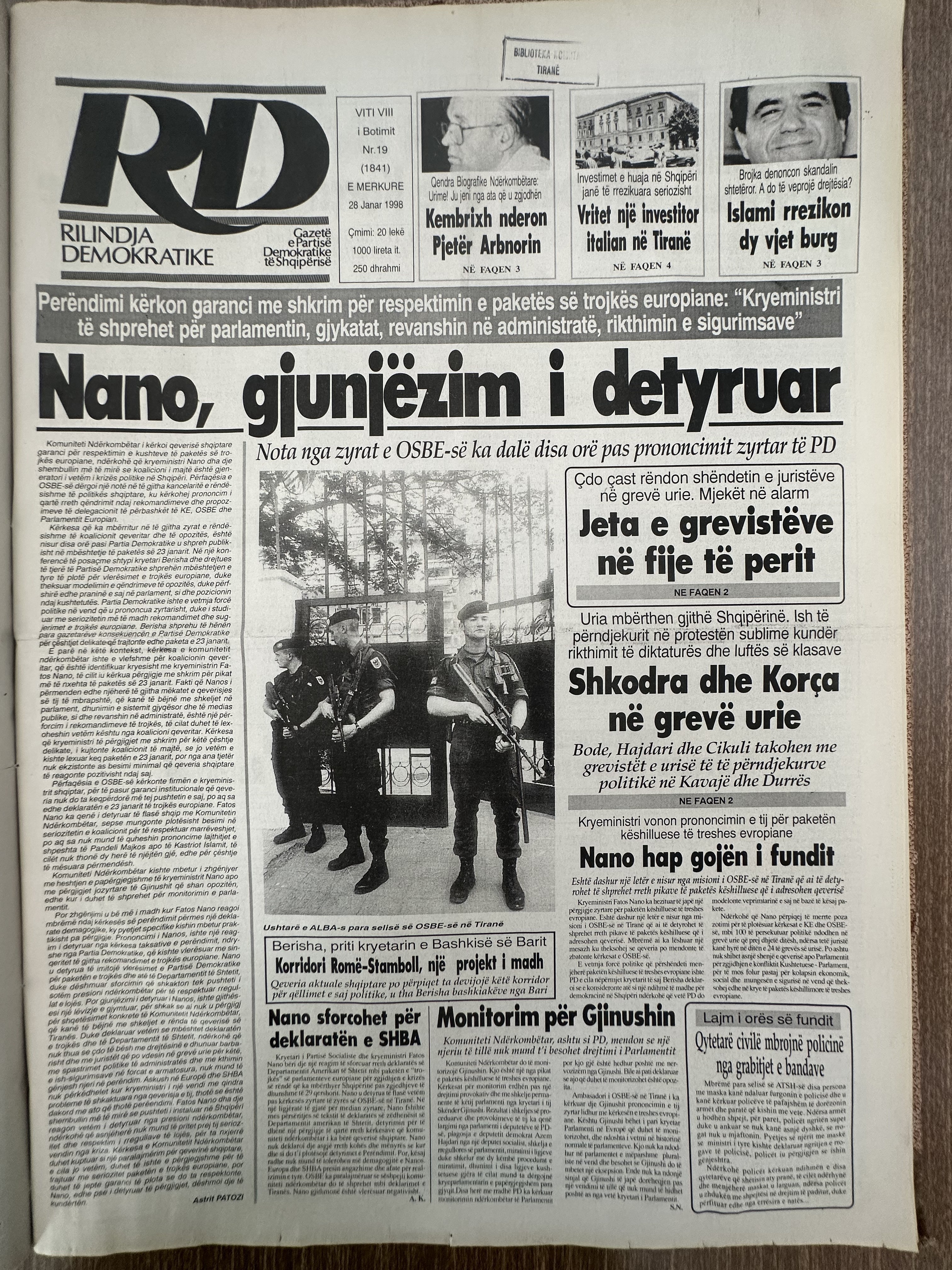 Rilindja Demokratike 1998-01-28