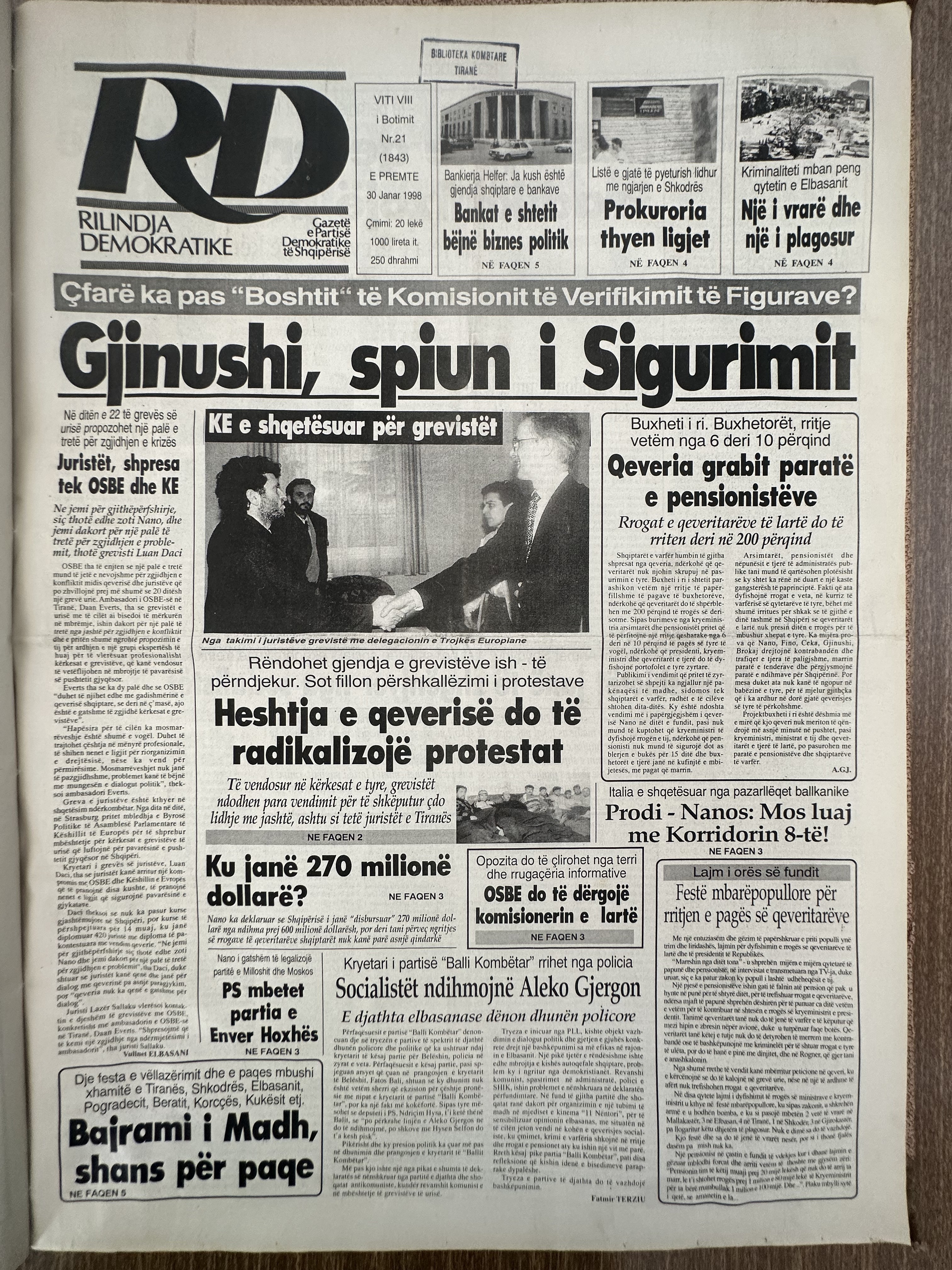 Rilindja Demokratike 1998-01-30