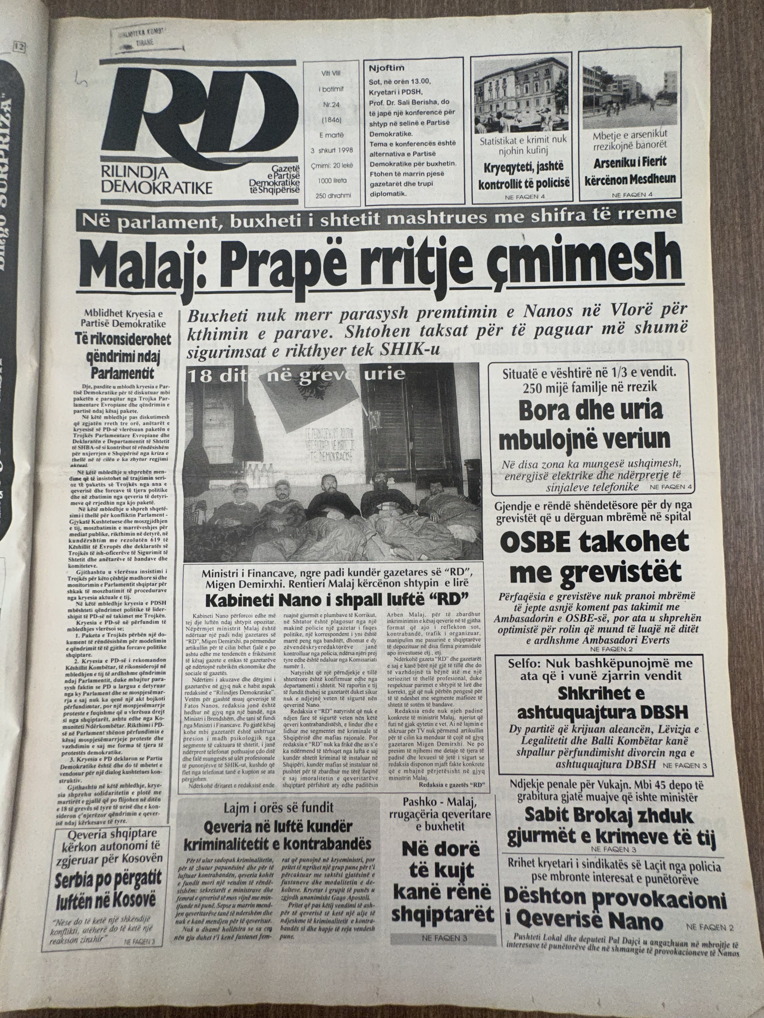 Rilindja Demokratike 1998-02-03