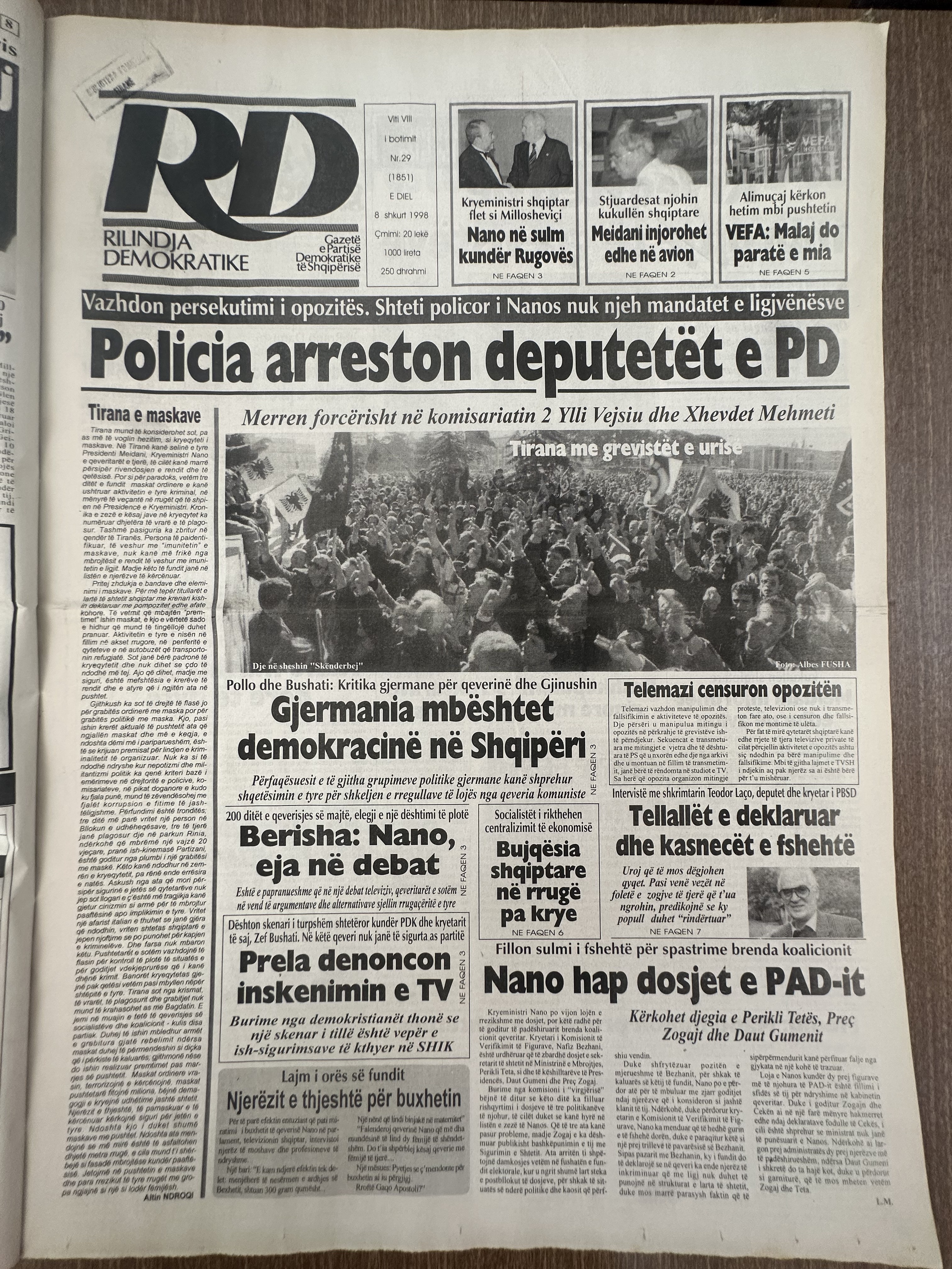Rilindja Demokratike 1998-02-08