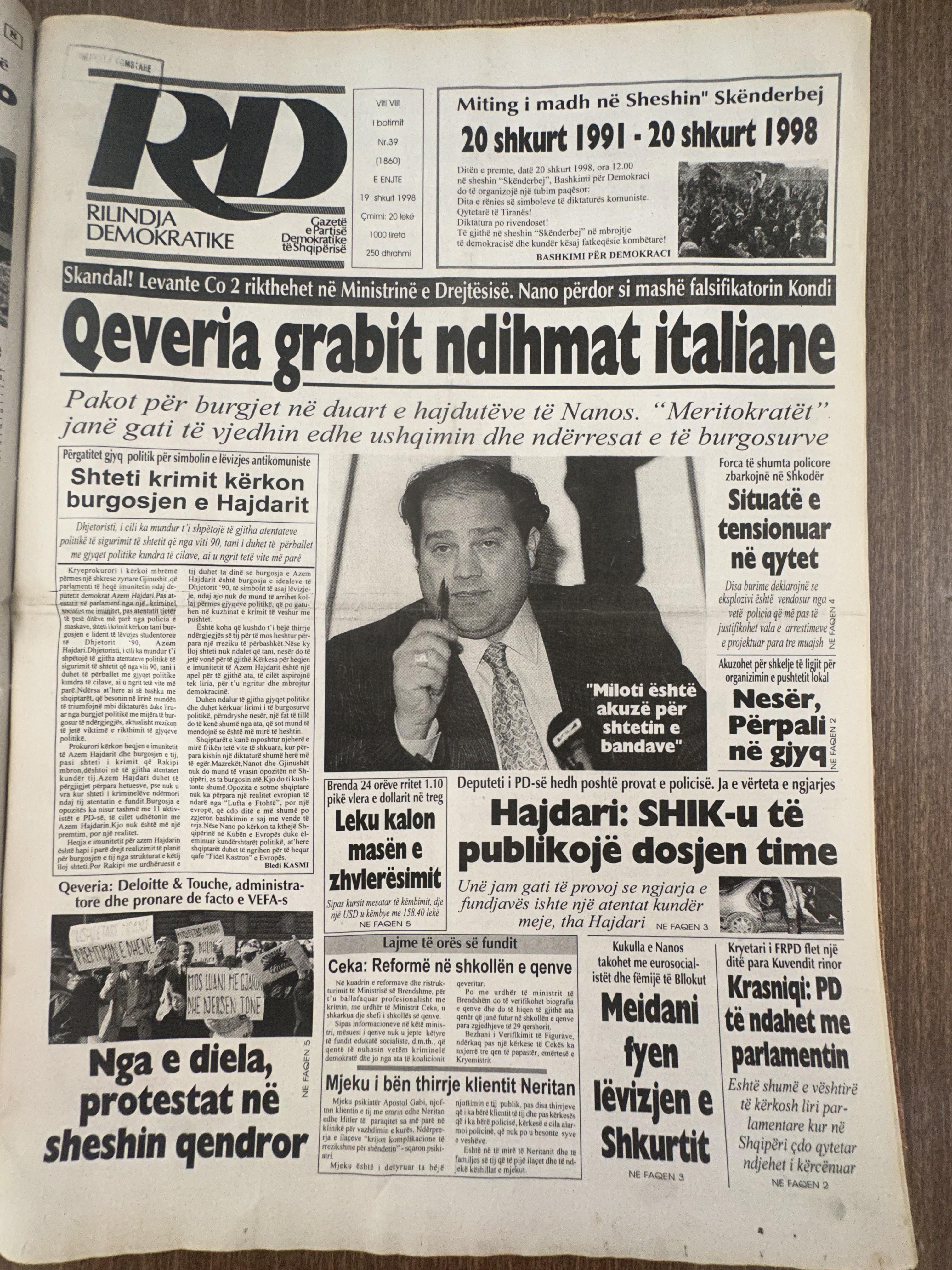 Rilindja Demokratike 1998-02-19