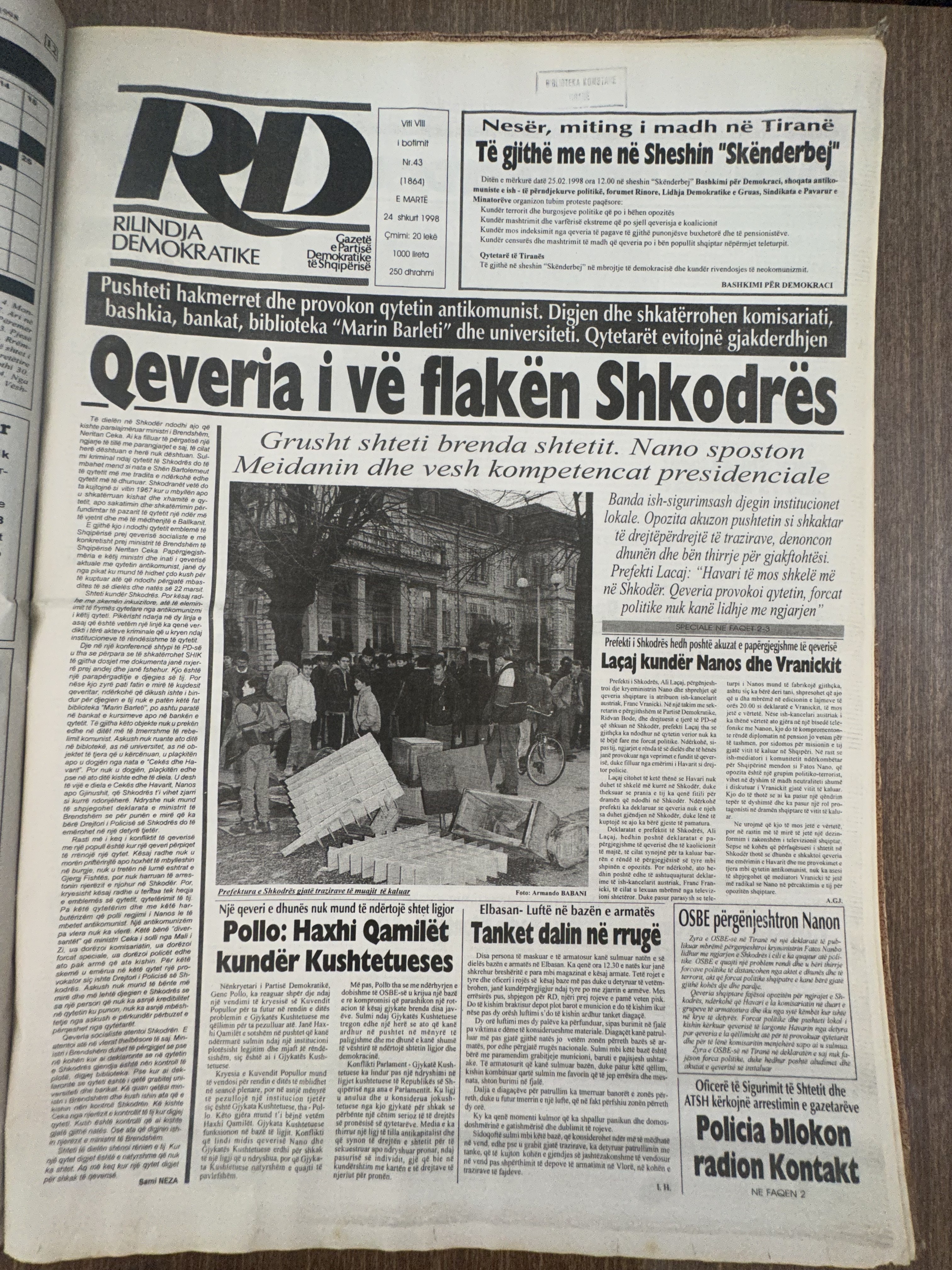 Rilindja Demokratike 1998-02-24
