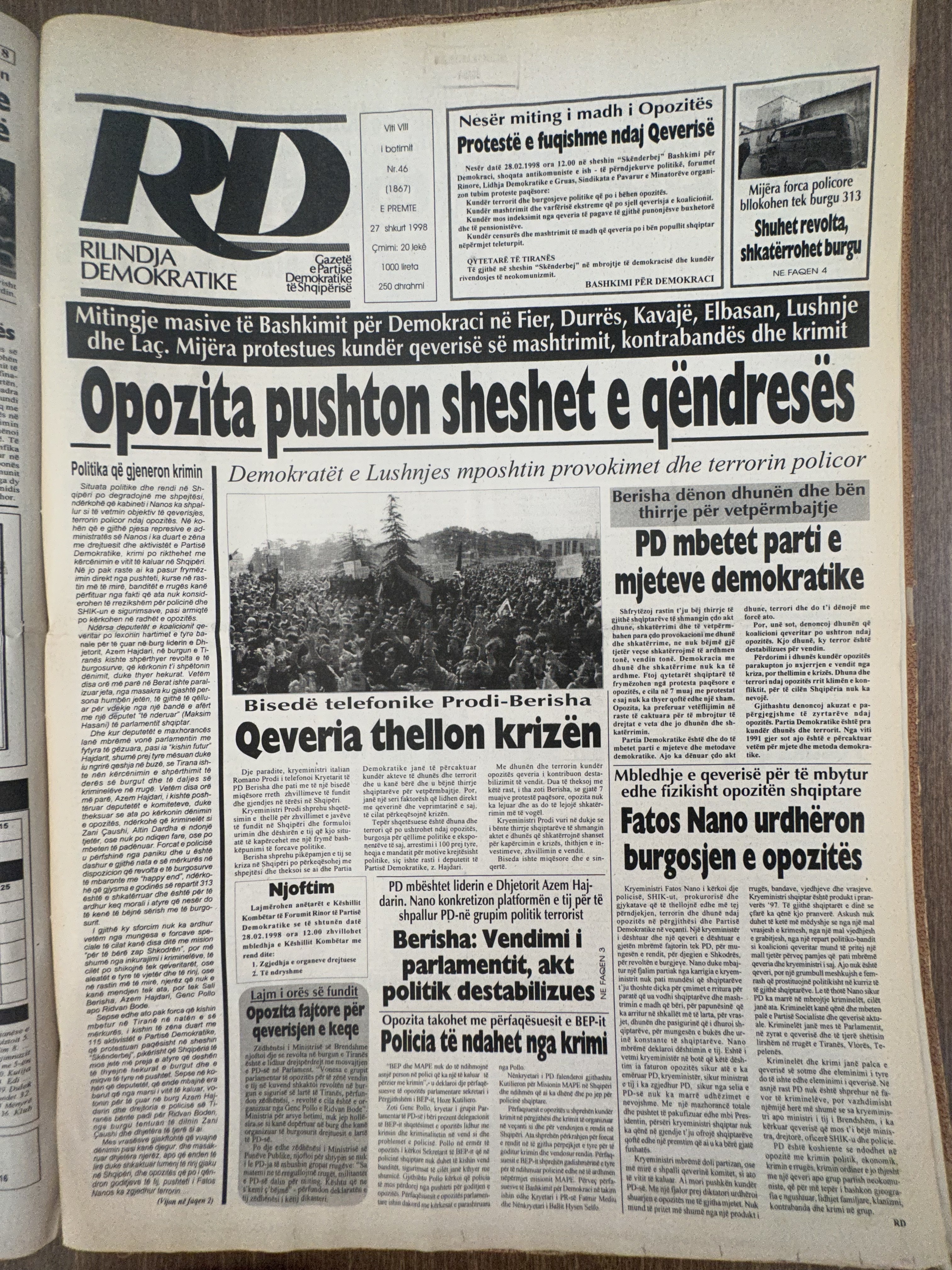 Rilindja Demokratike 1998-02-27