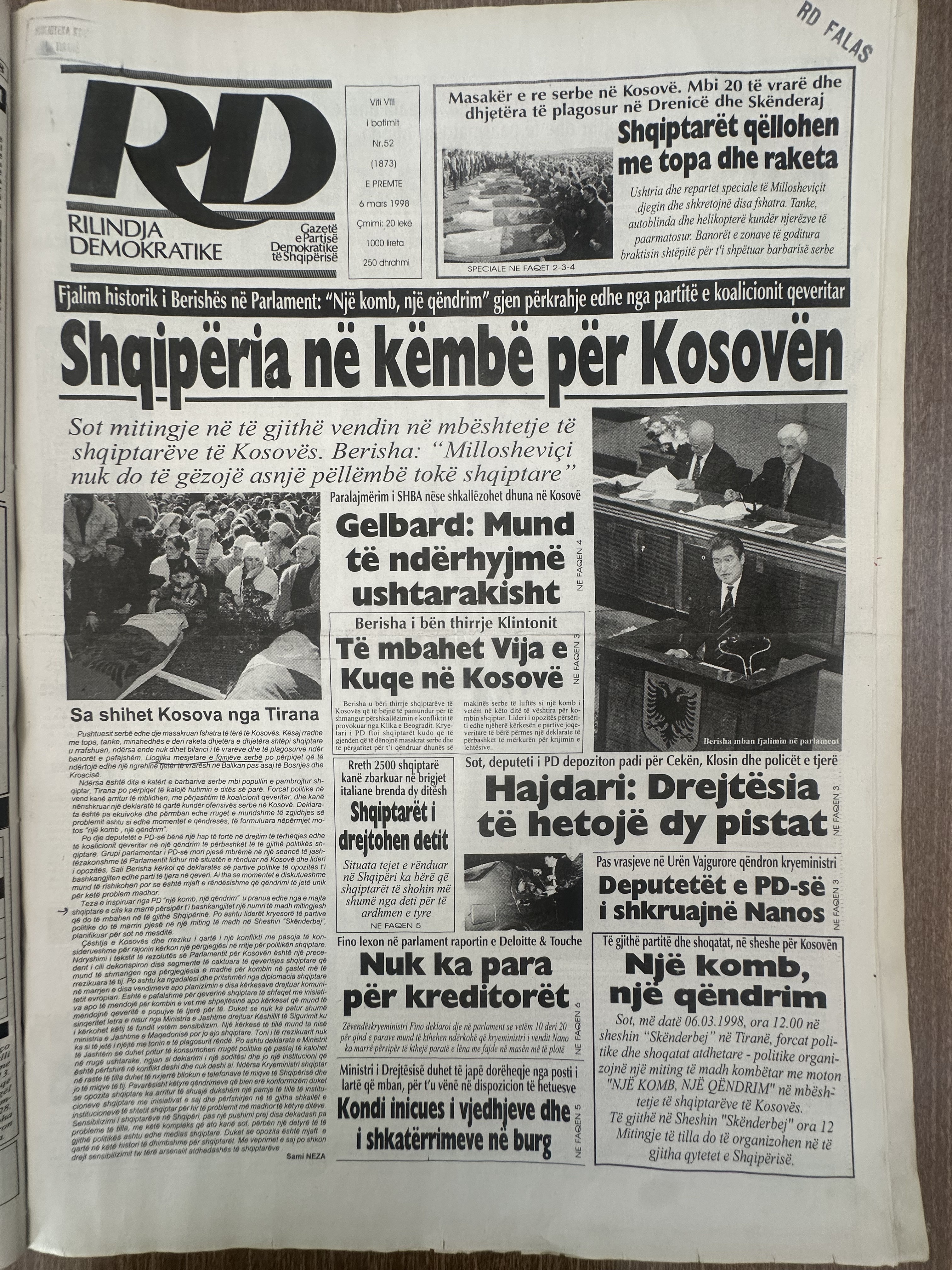 Rilindja Demokratike 1998-03-06