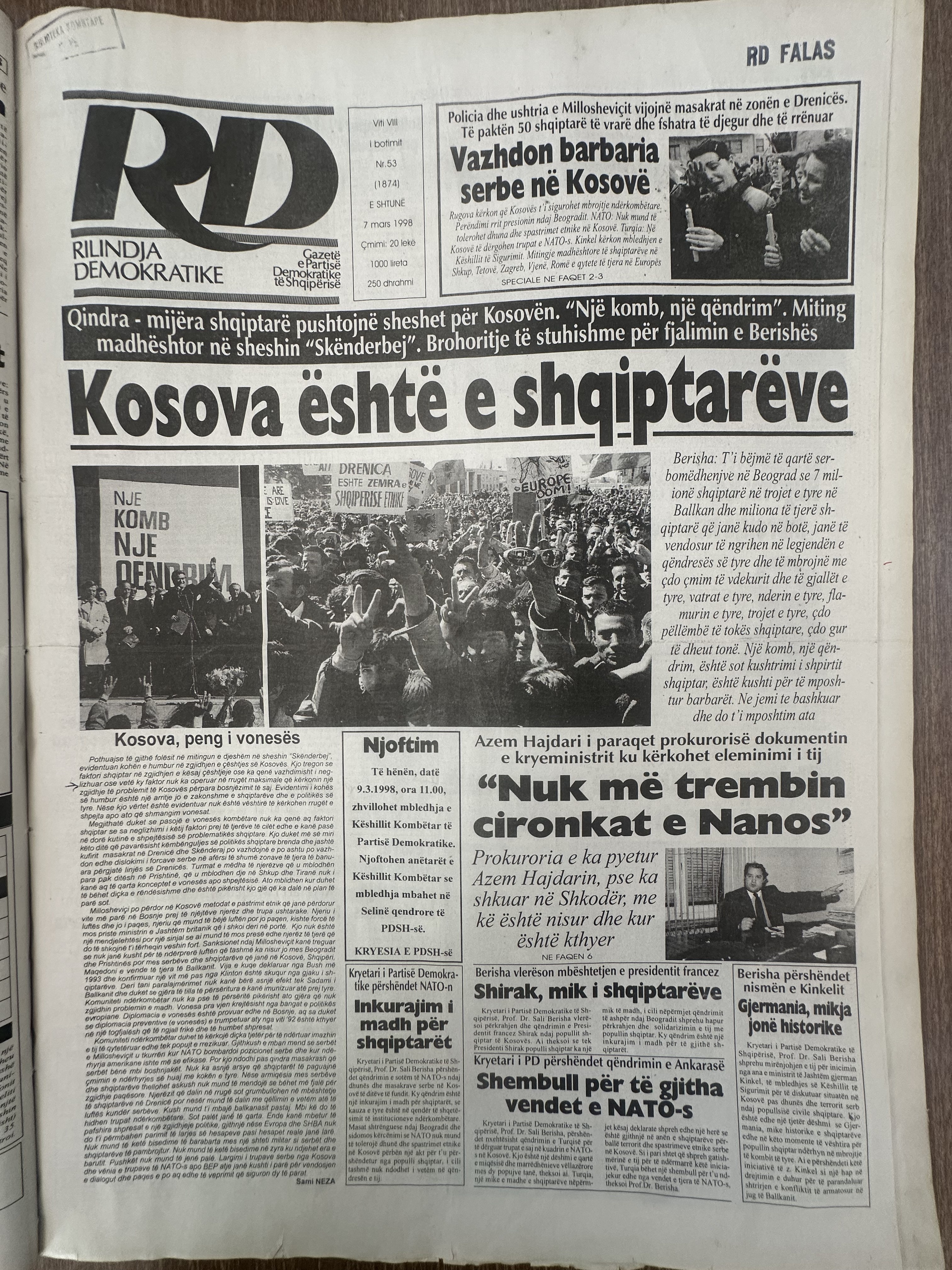 Rilindja Demokratike 1998-03-07