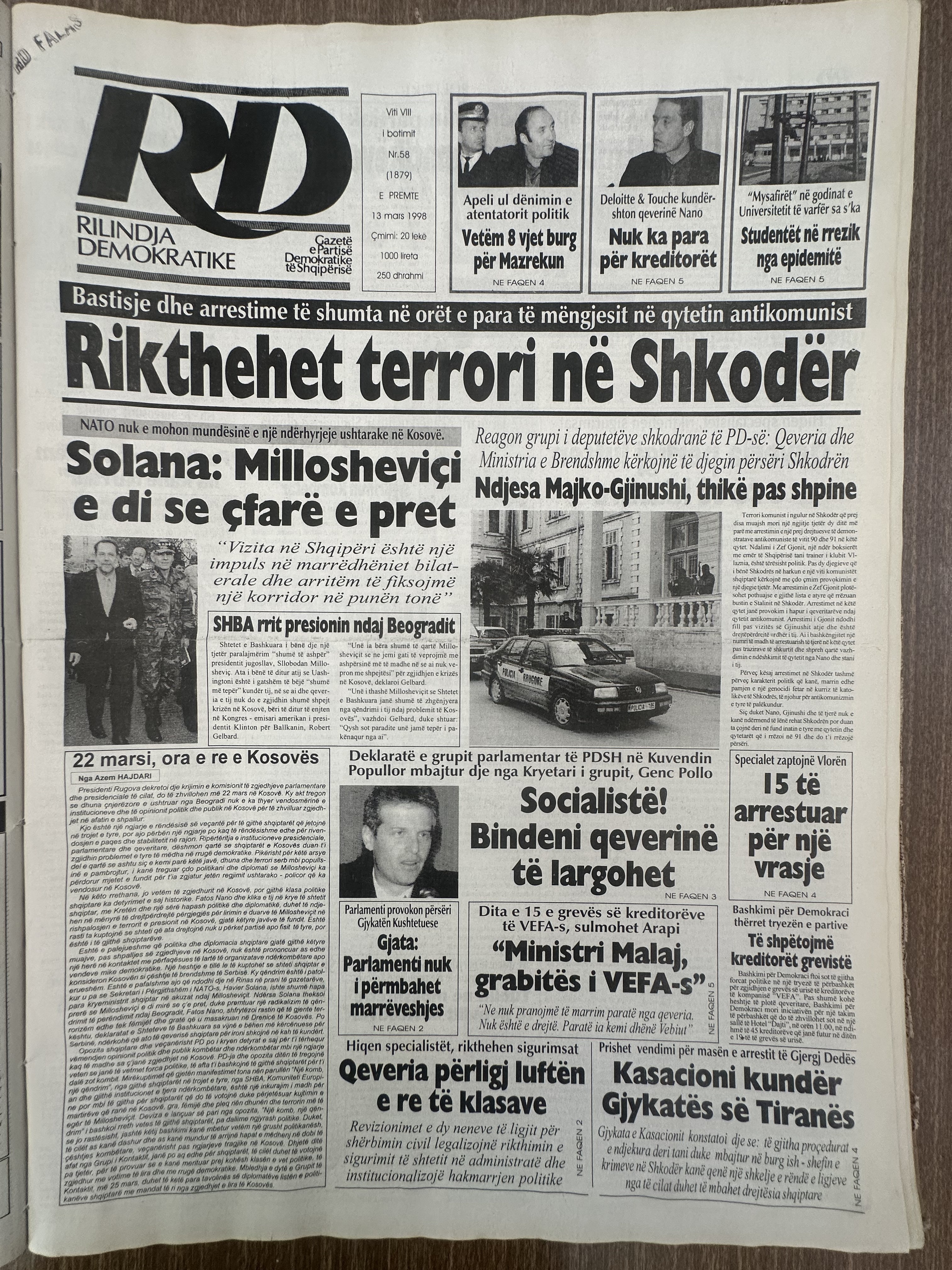 Rilindja Demokratike 1998-03-13