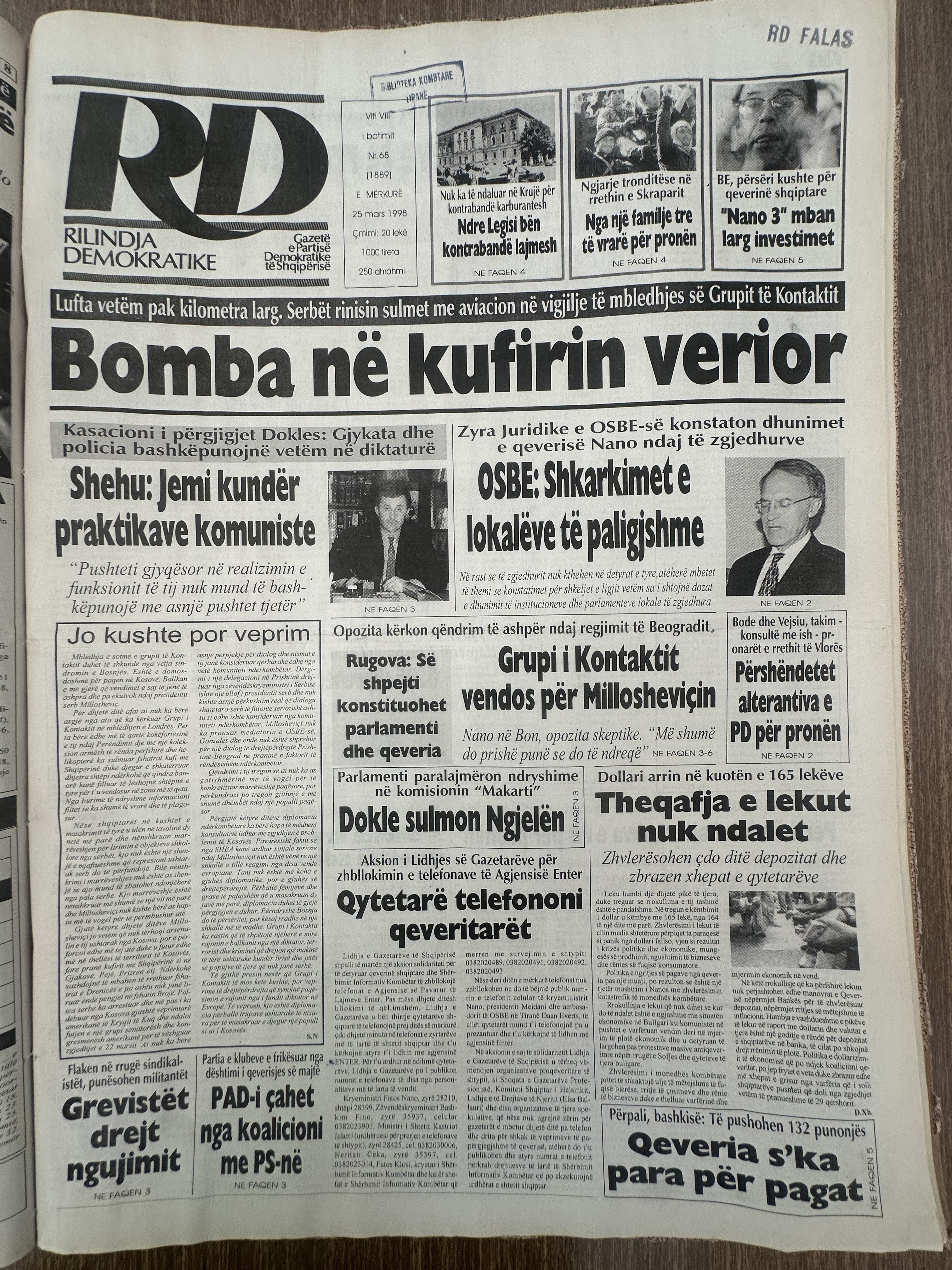 Rilindja Demokratike 1998-03-25