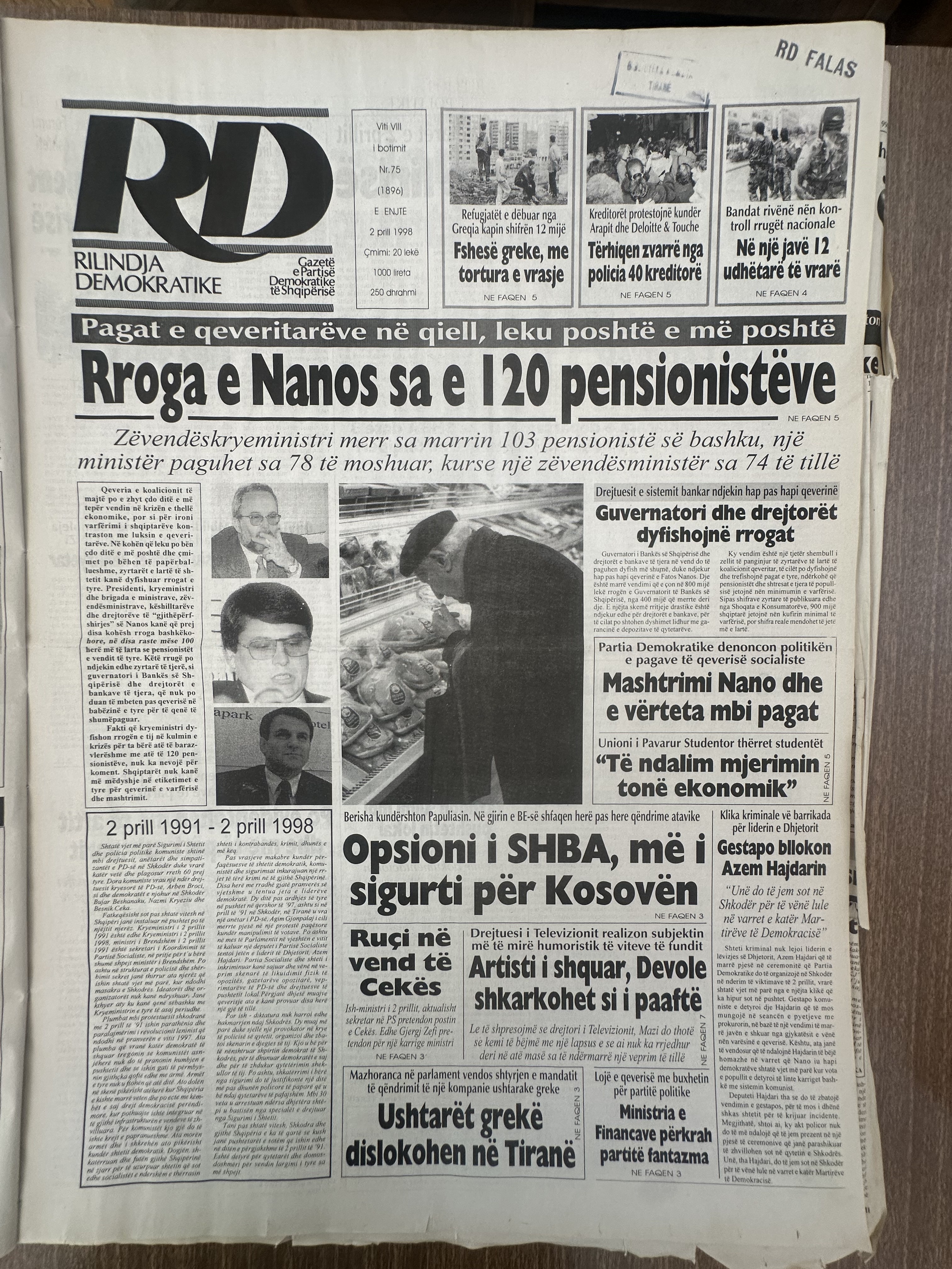 Rilindja Demokratike 1998-04-02
