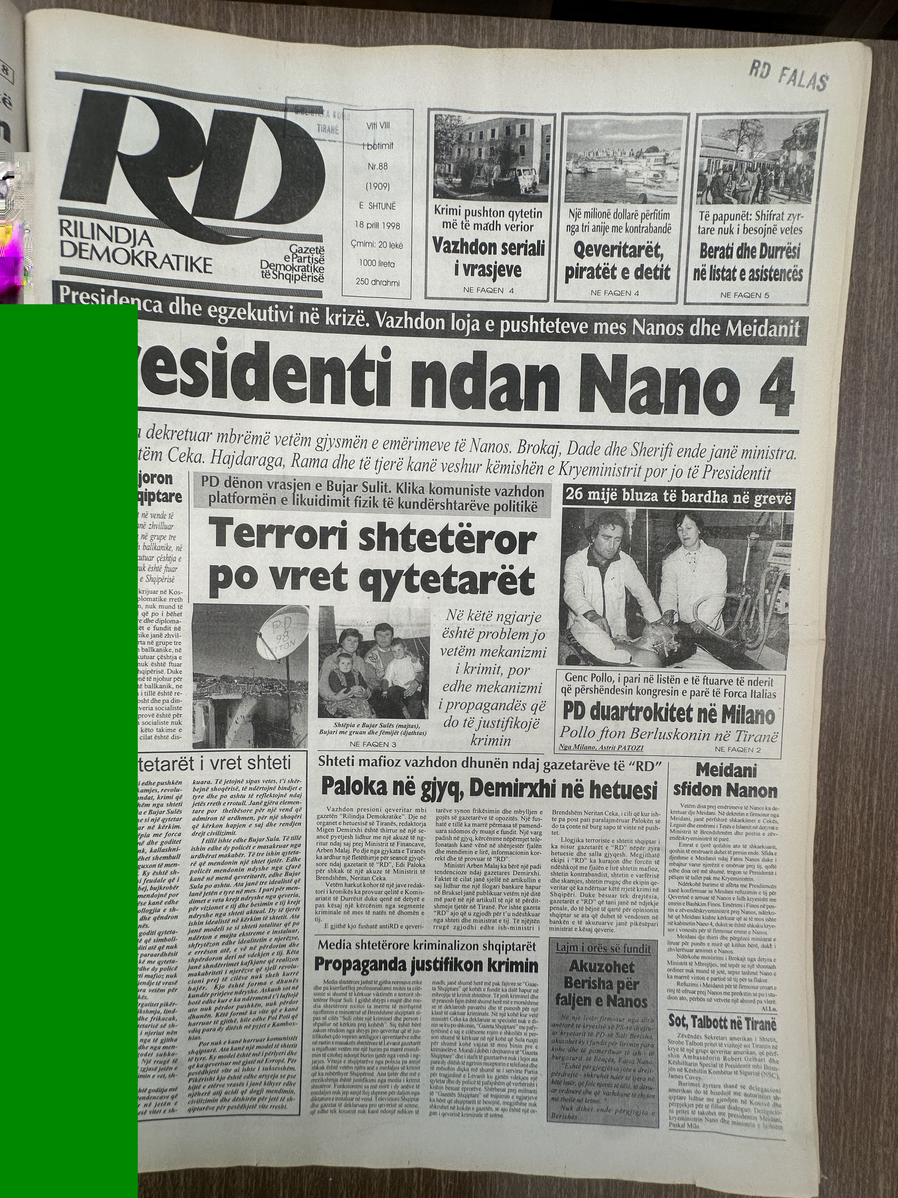 Rilindja Demokratike 1998-04-18