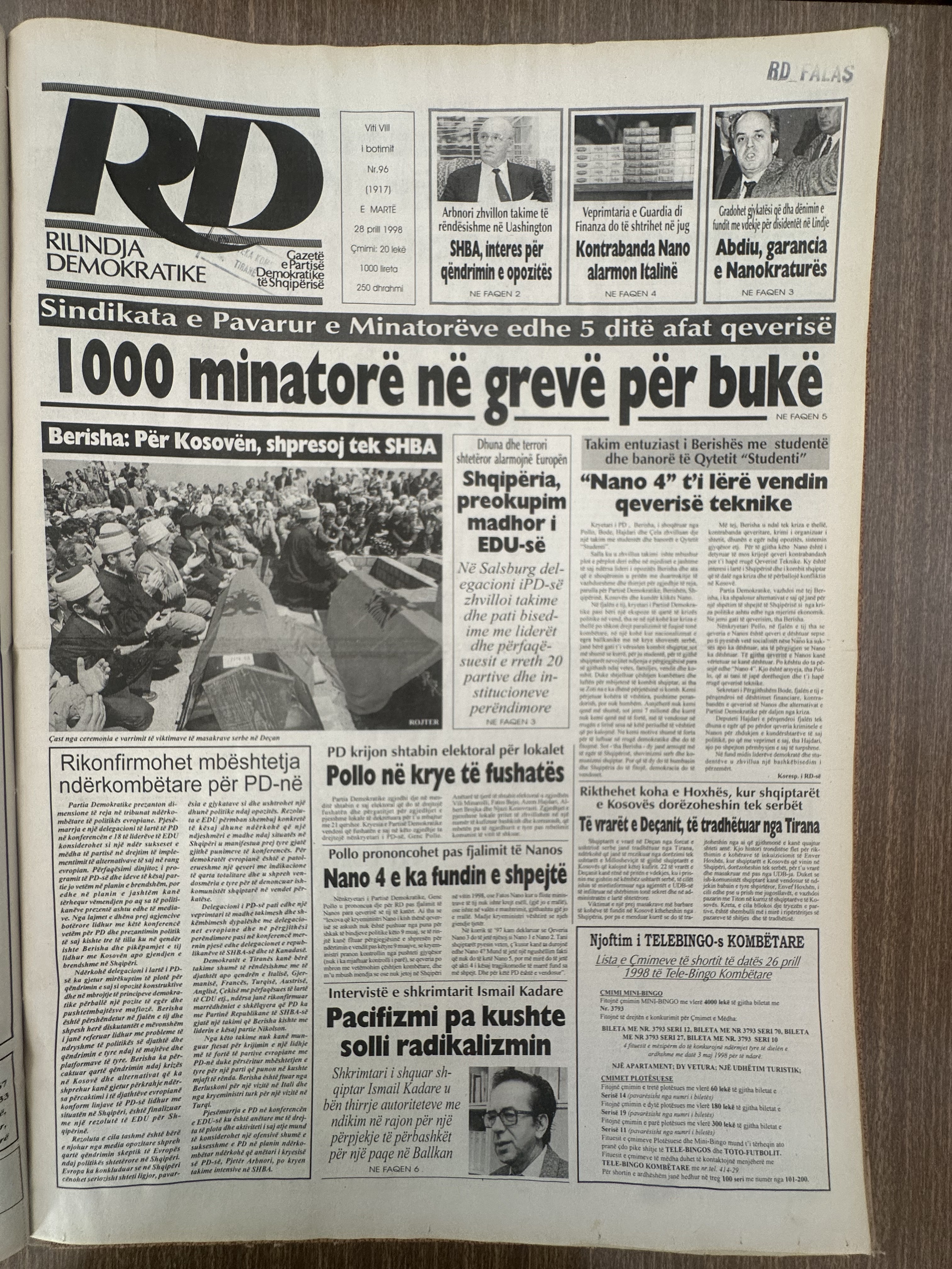 Rilindja Demokratike 1998-04-28