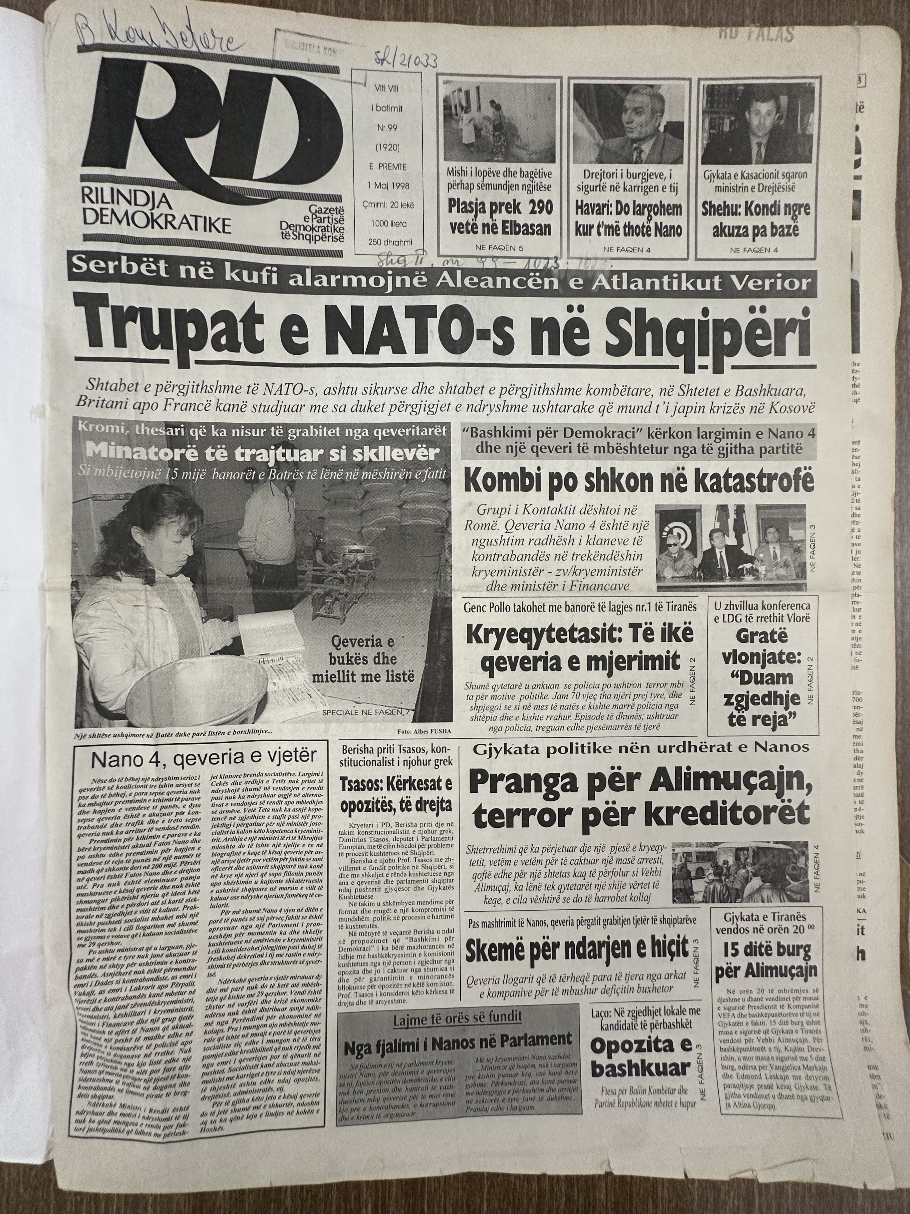 Rilindja Demokratike 1998-05-01