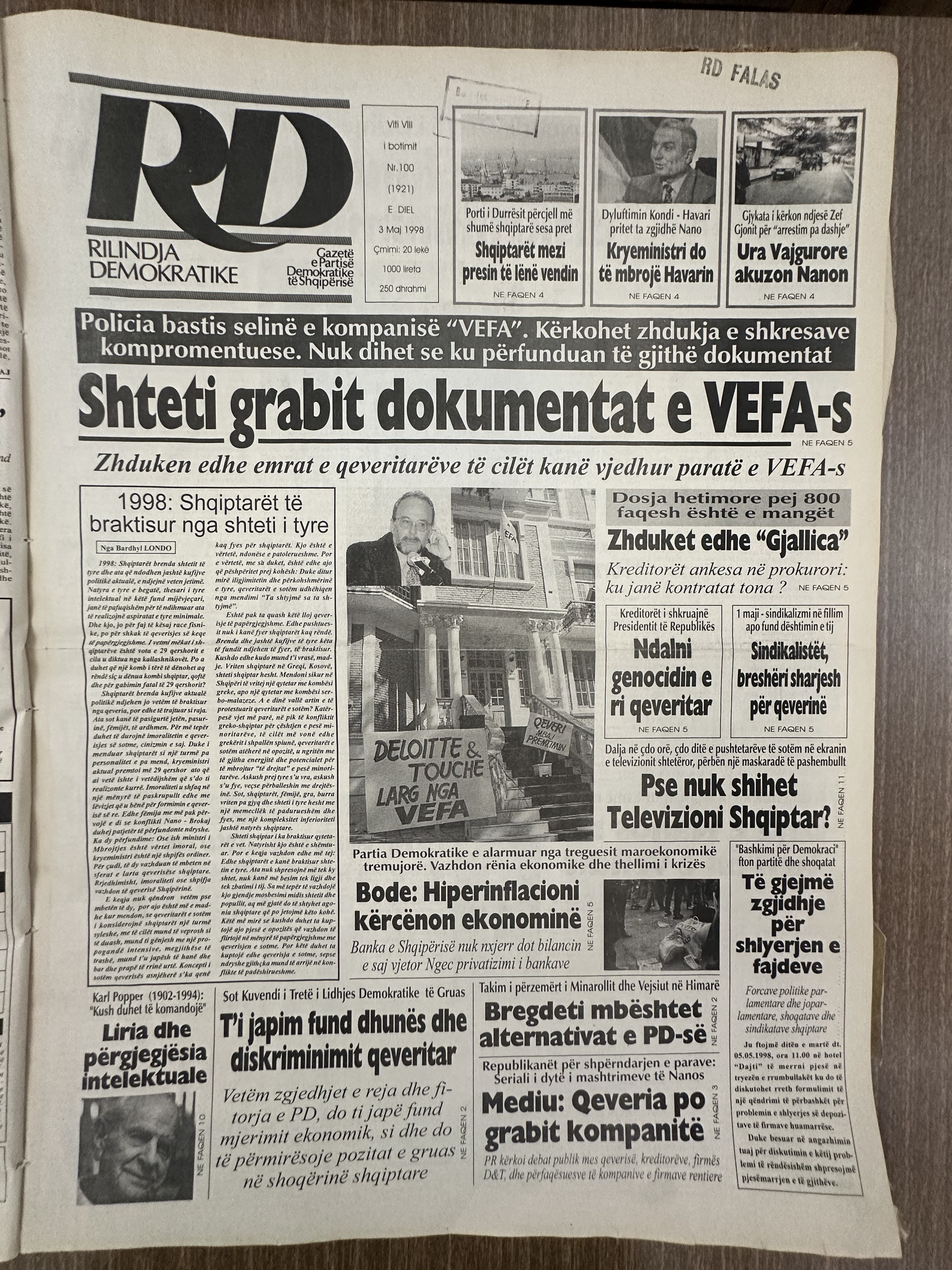 Rilindja Demokratike 1998-05-03